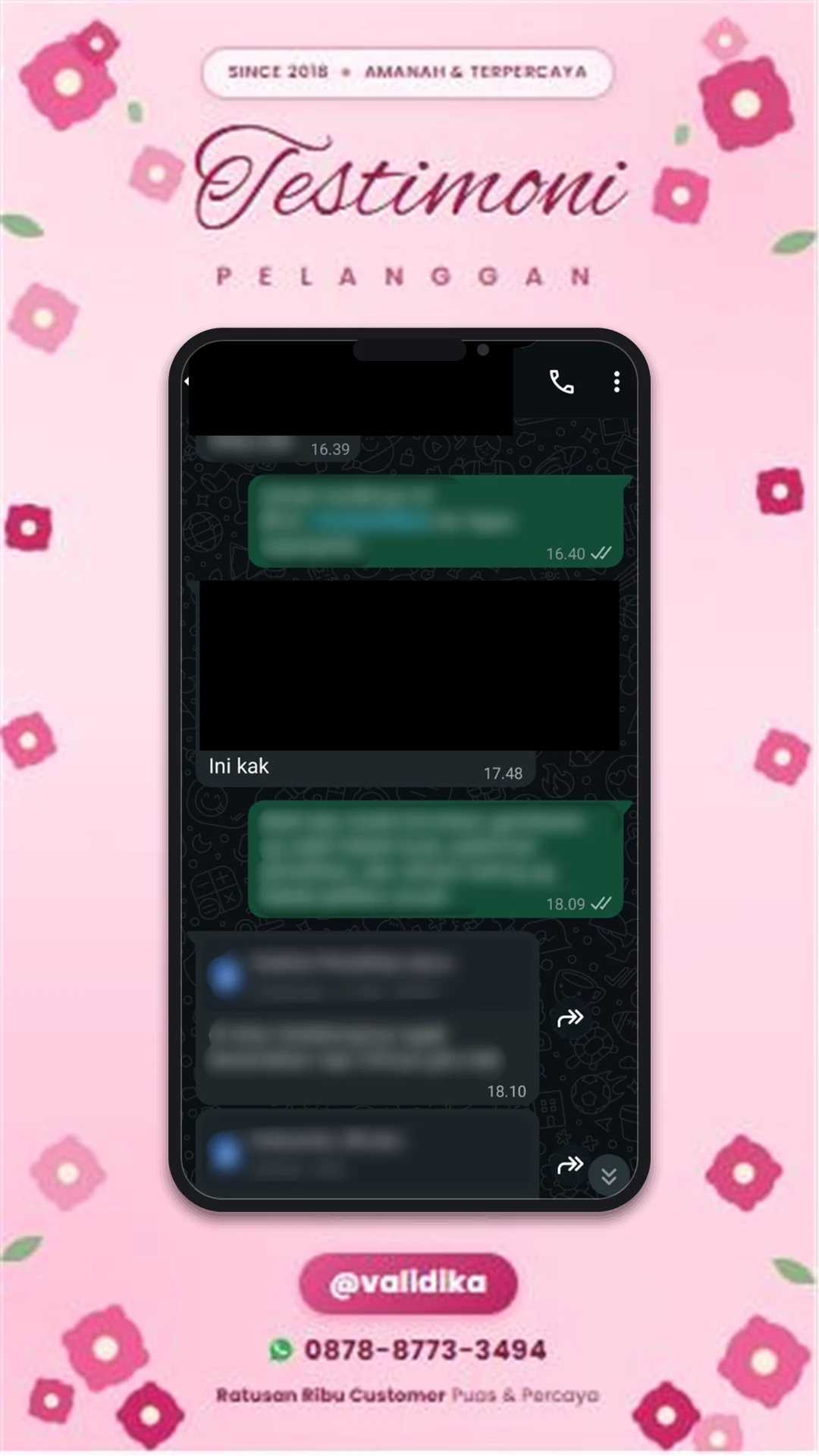 Bukti testimoni pelanggan