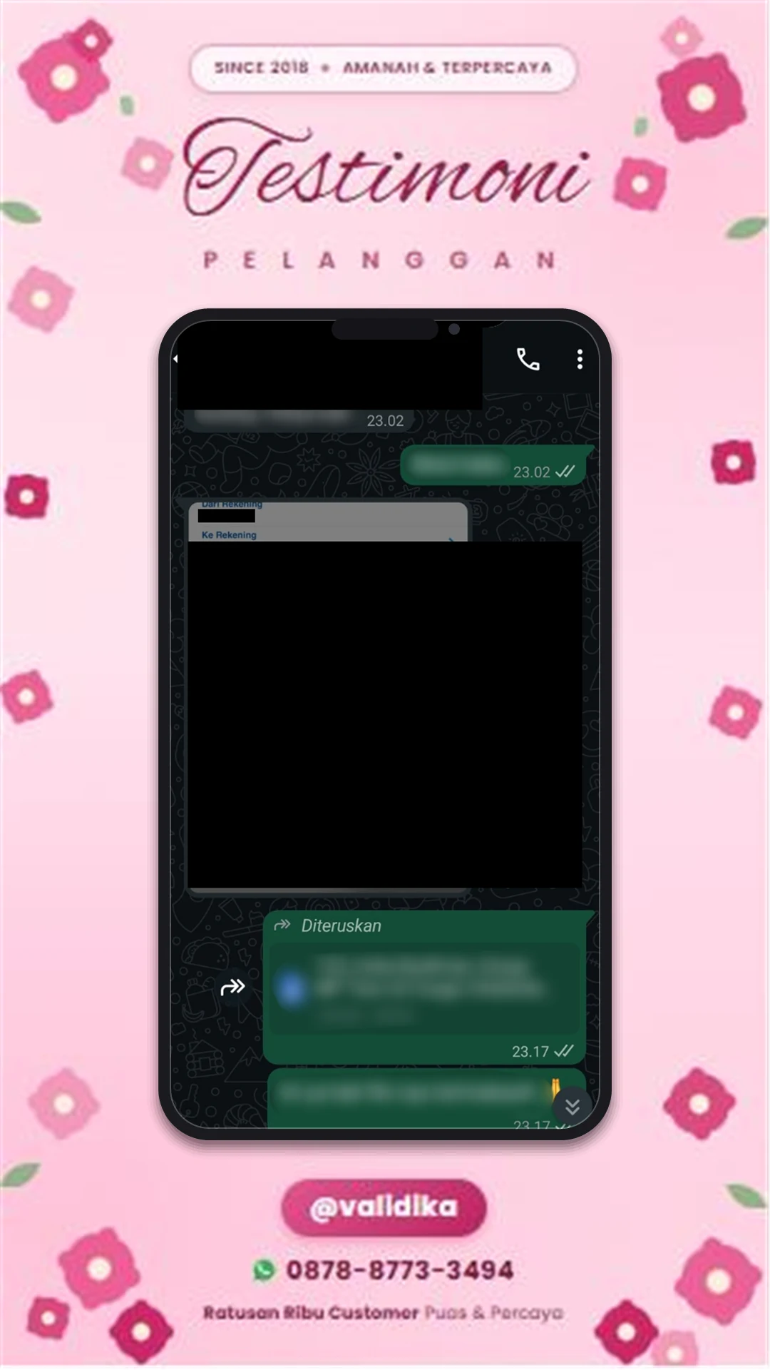 Bukti testimoni pelanggan