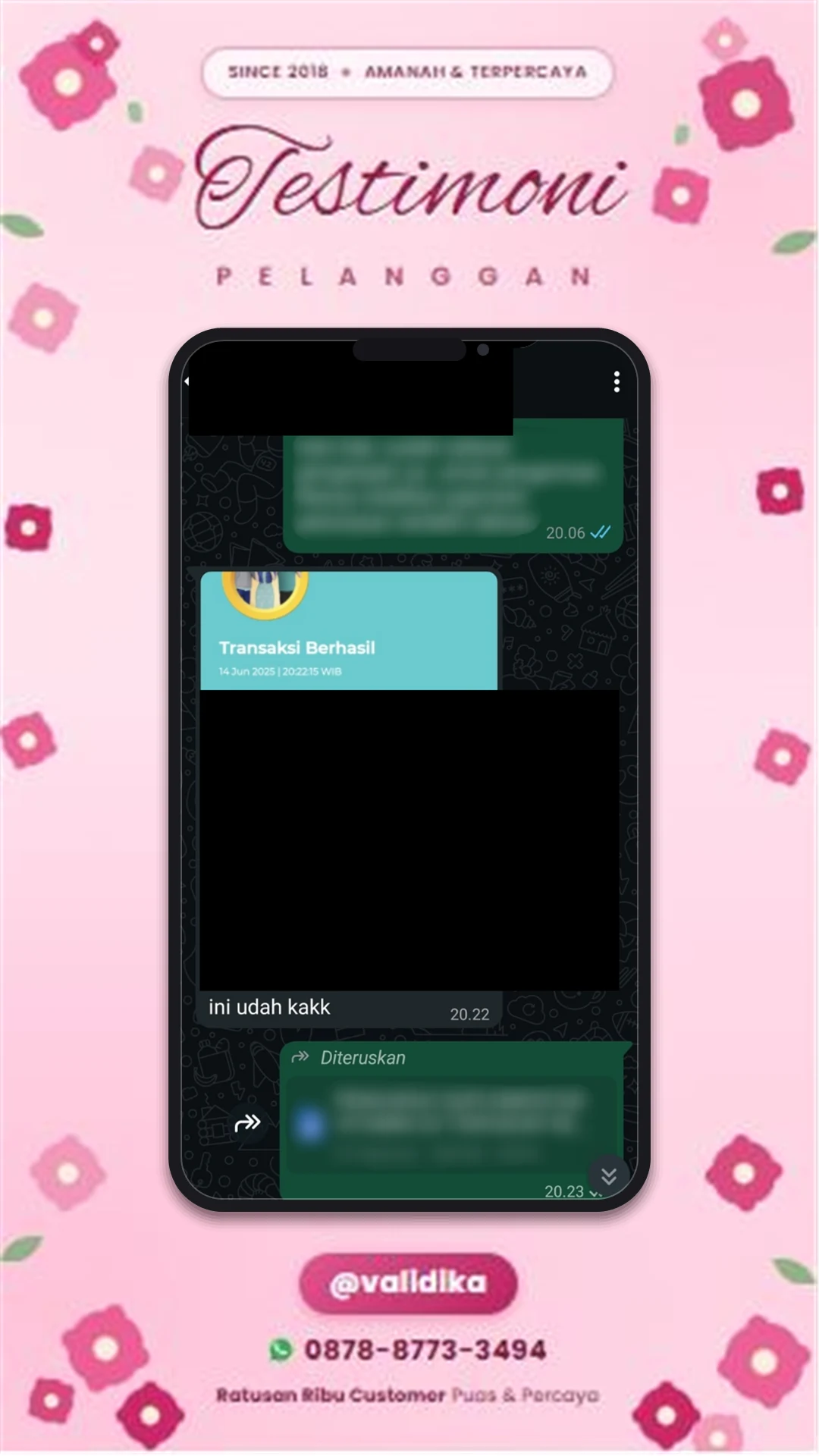 Bukti testimoni pelanggan