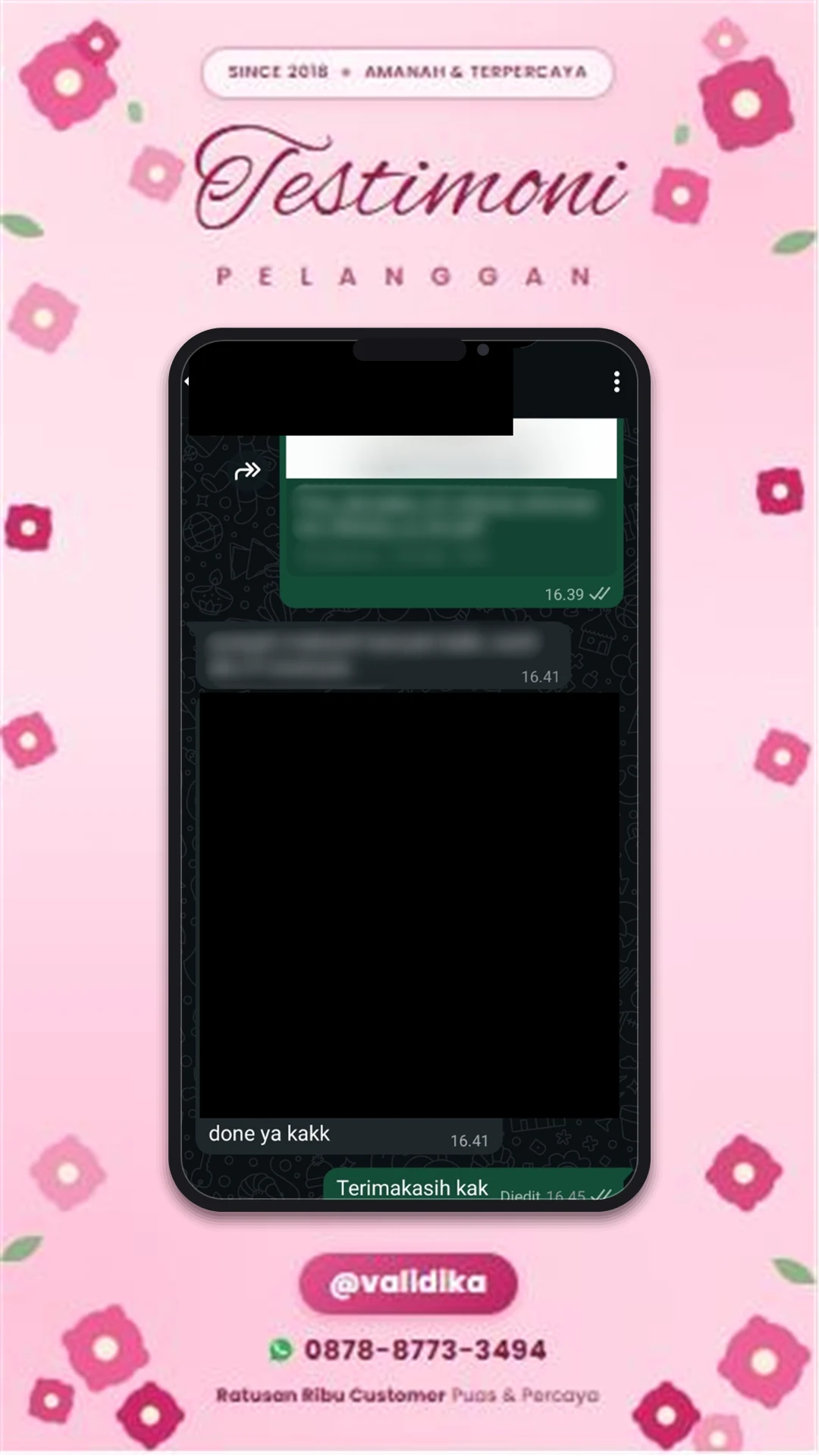 Bukti testimoni pelanggan