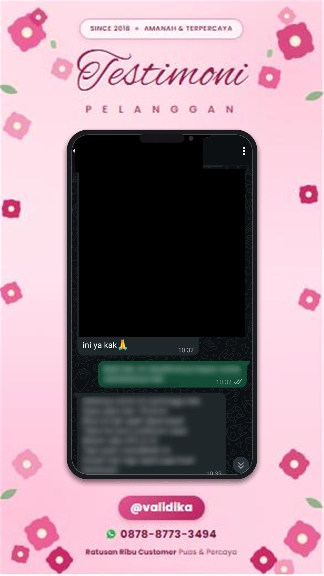 Bukti testimoni pelanggan