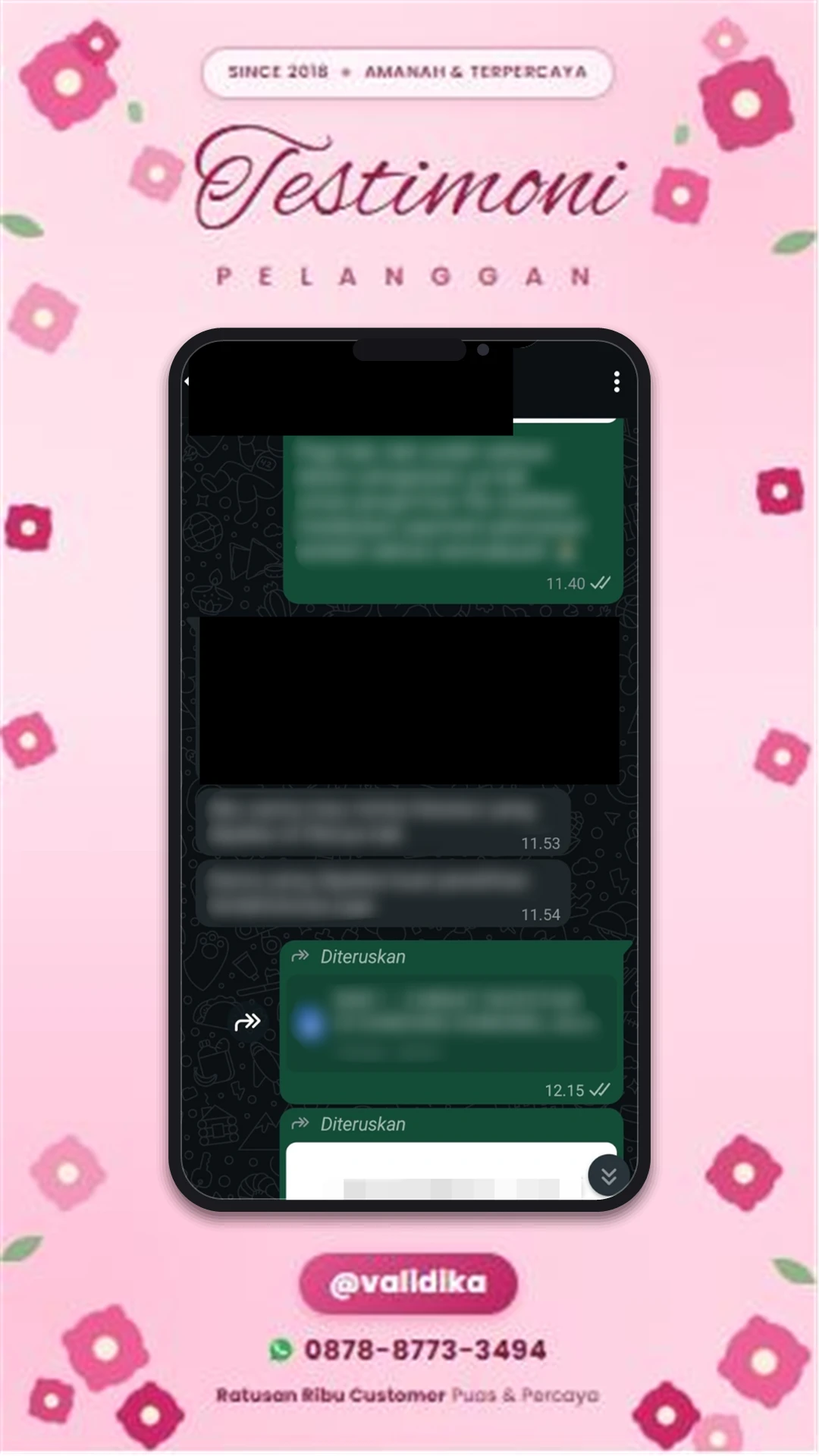 Bukti testimoni pelanggan