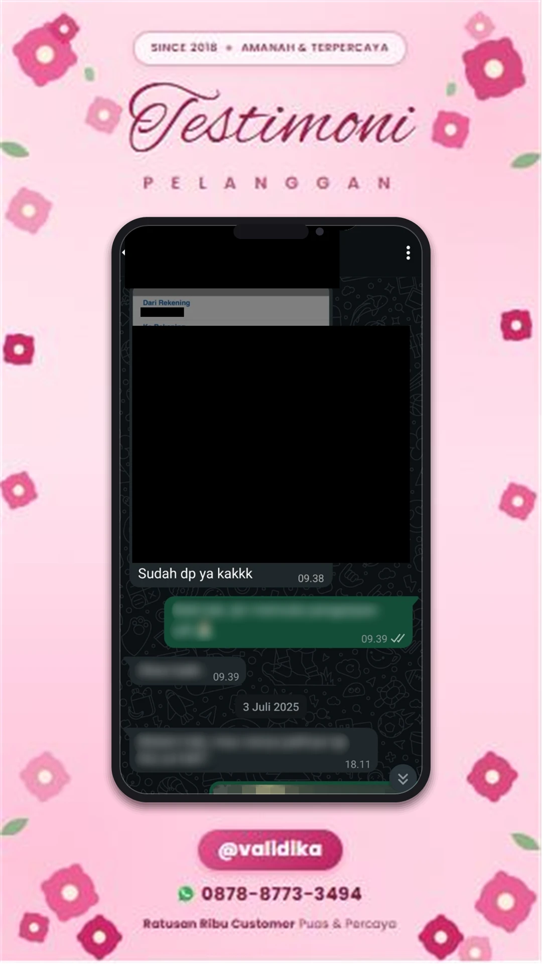 Bukti testimoni pelanggan