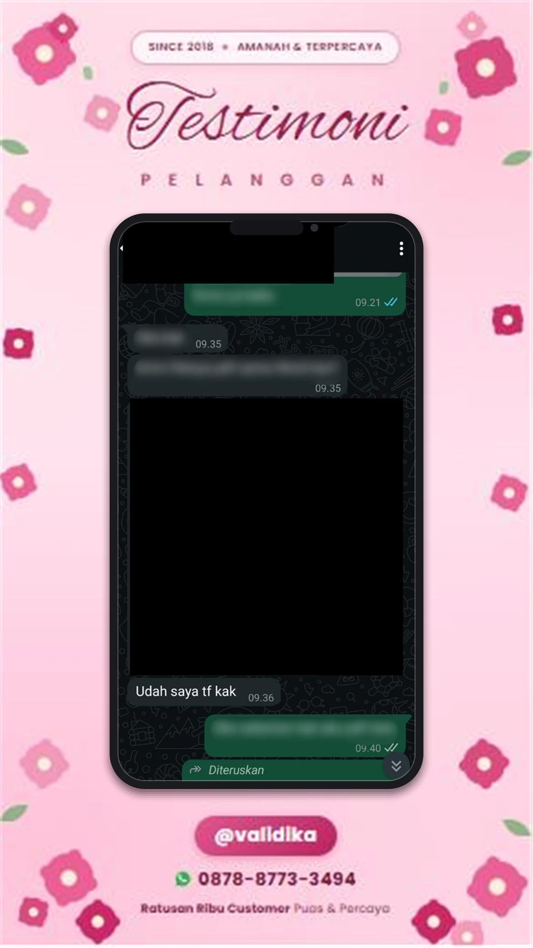 Bukti testimoni pelanggan