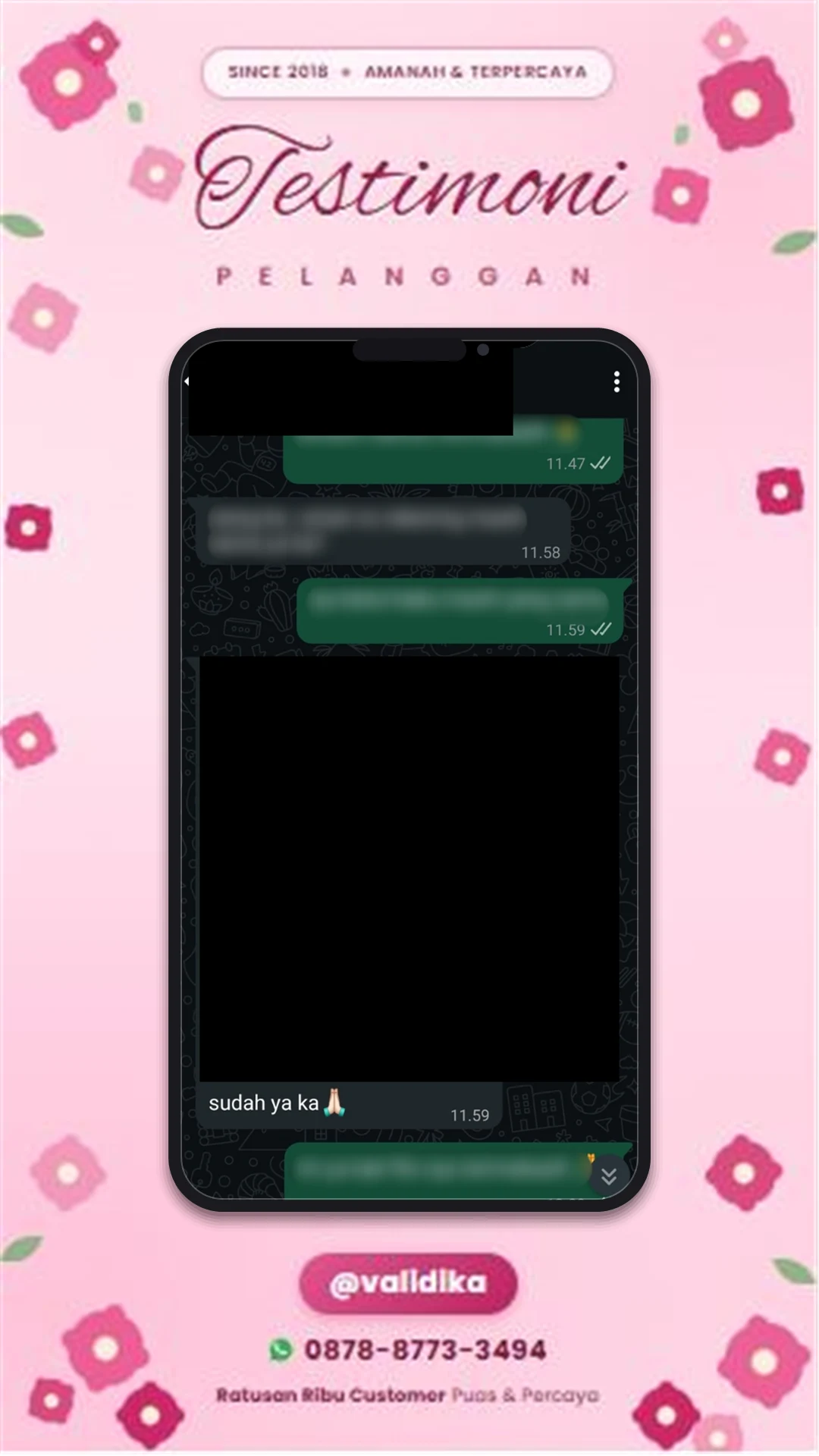 Bukti testimoni pelanggan