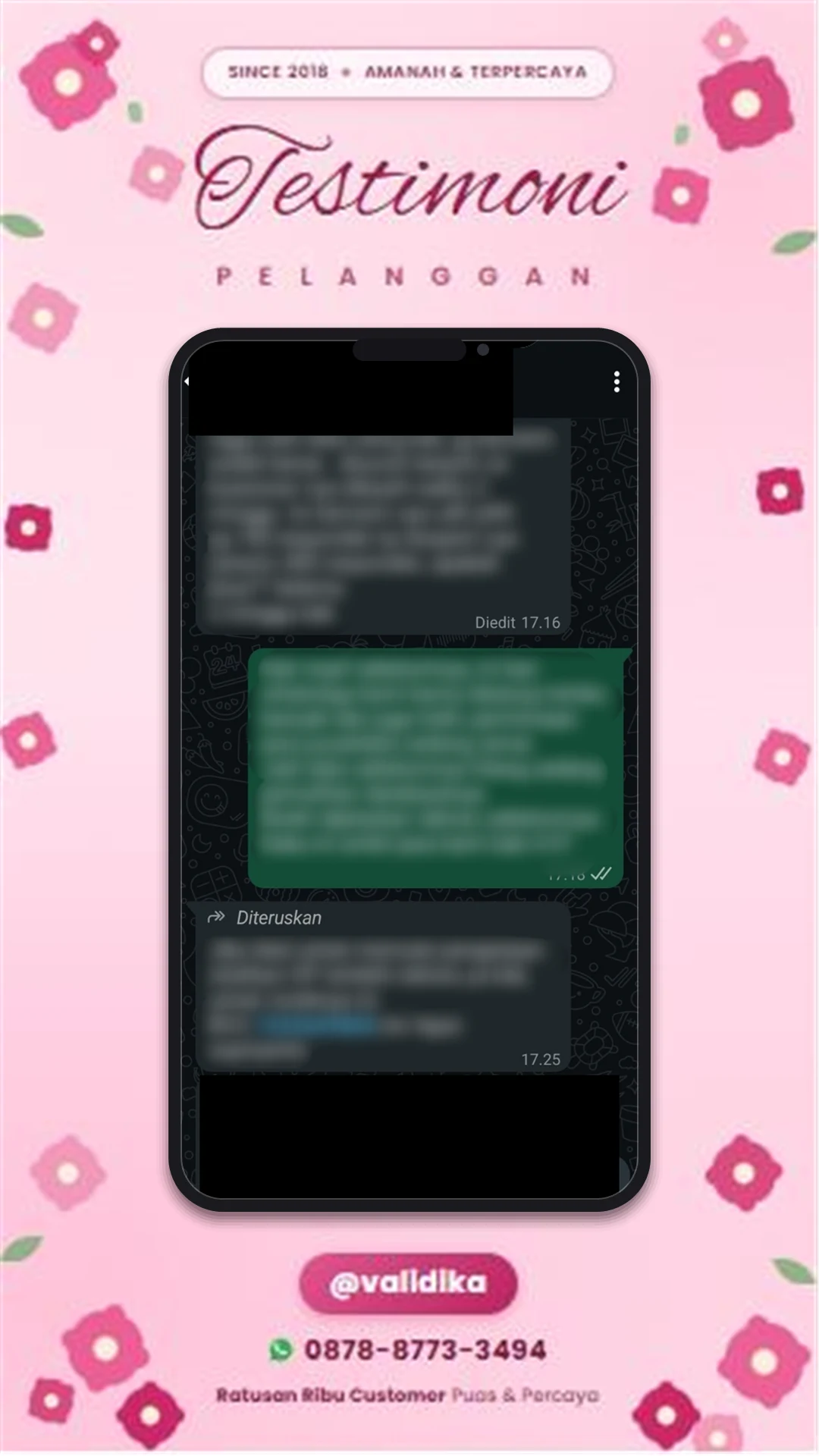 Bukti testimoni pelanggan