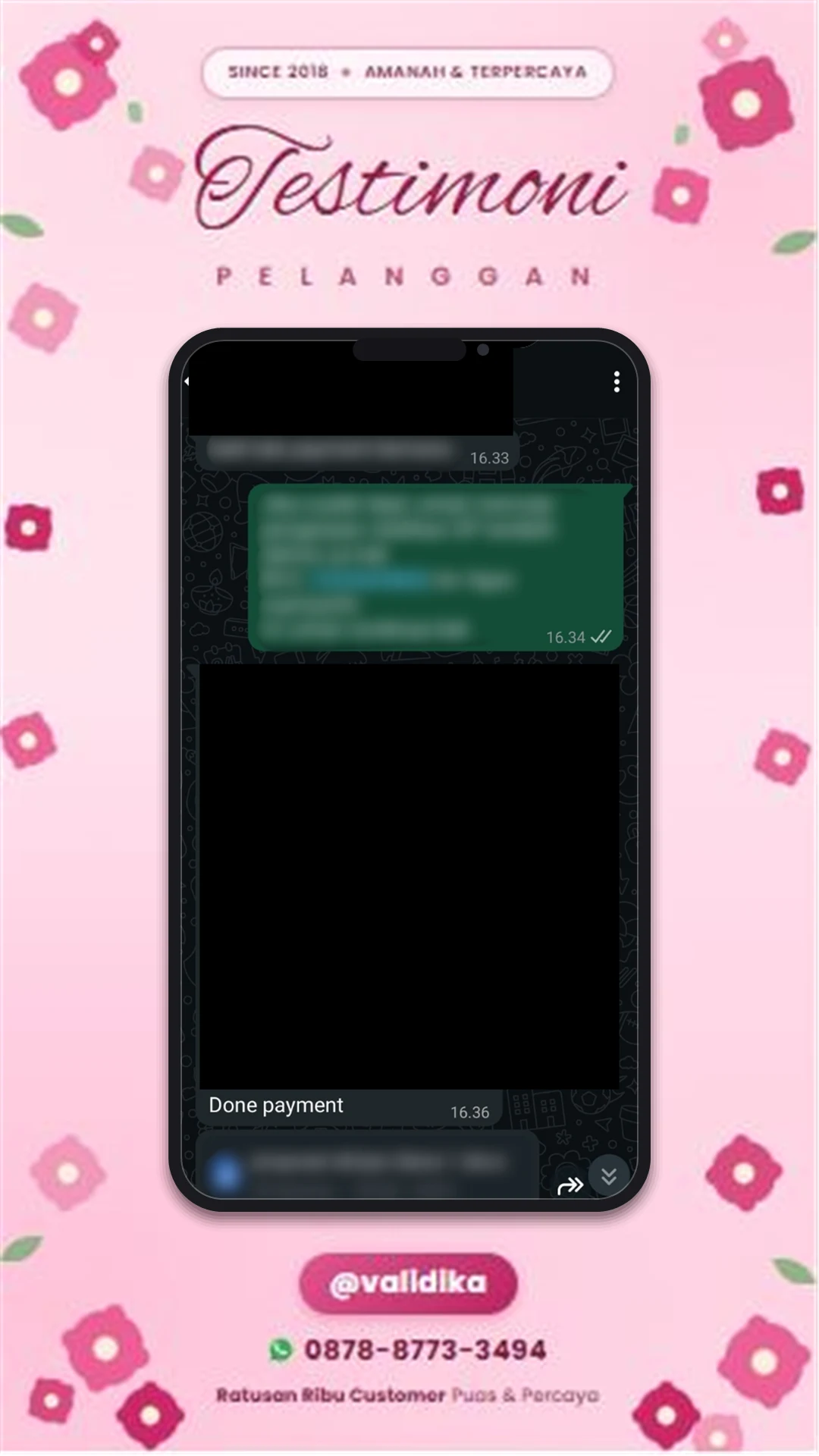 Bukti testimoni pelanggan