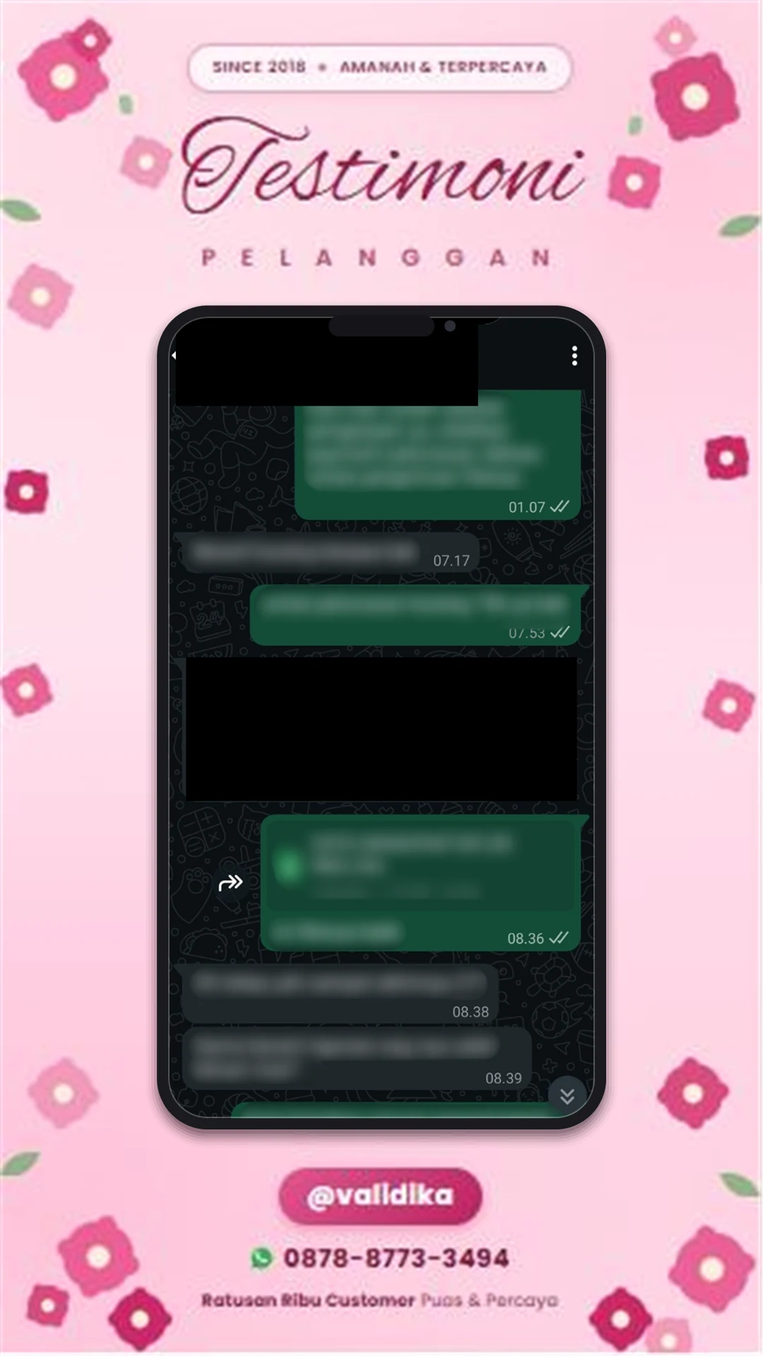 Bukti testimoni pelanggan