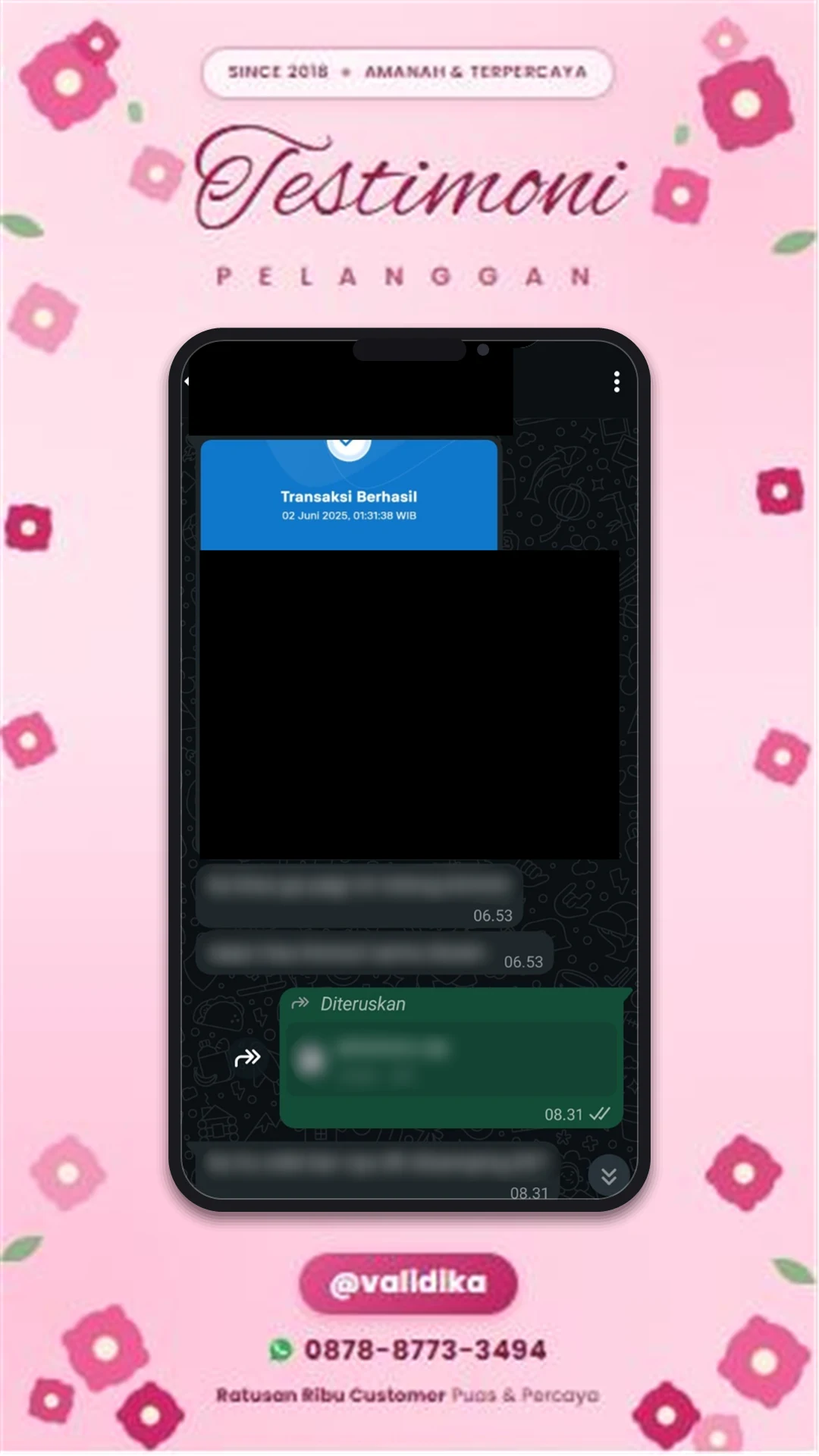 Bukti testimoni pelanggan