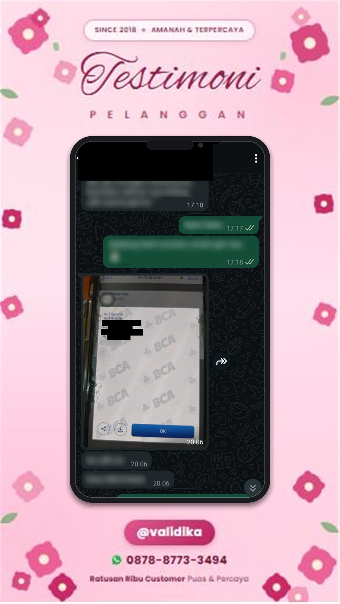 Bukti testimoni pelanggan