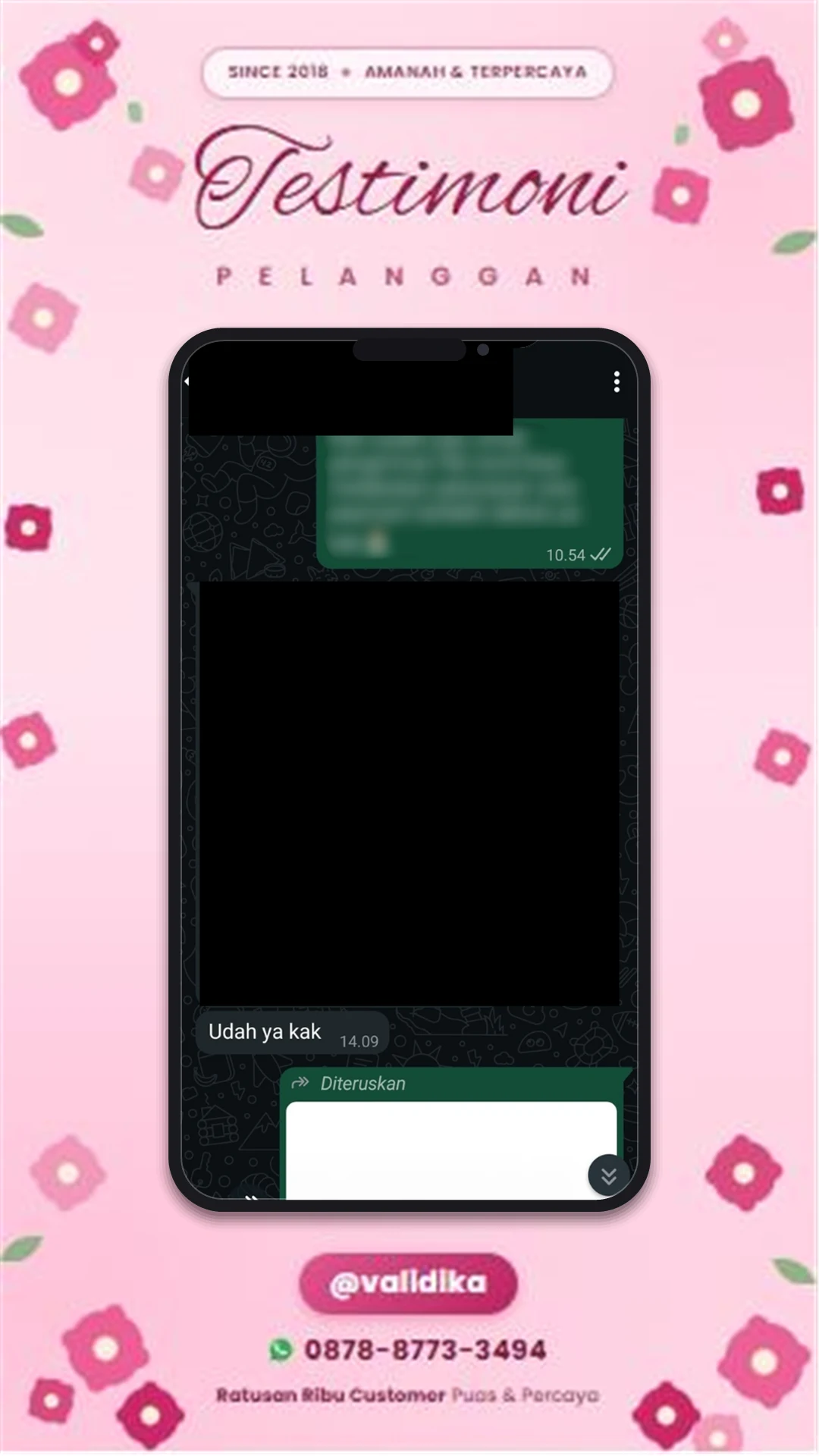 Bukti testimoni pelanggan