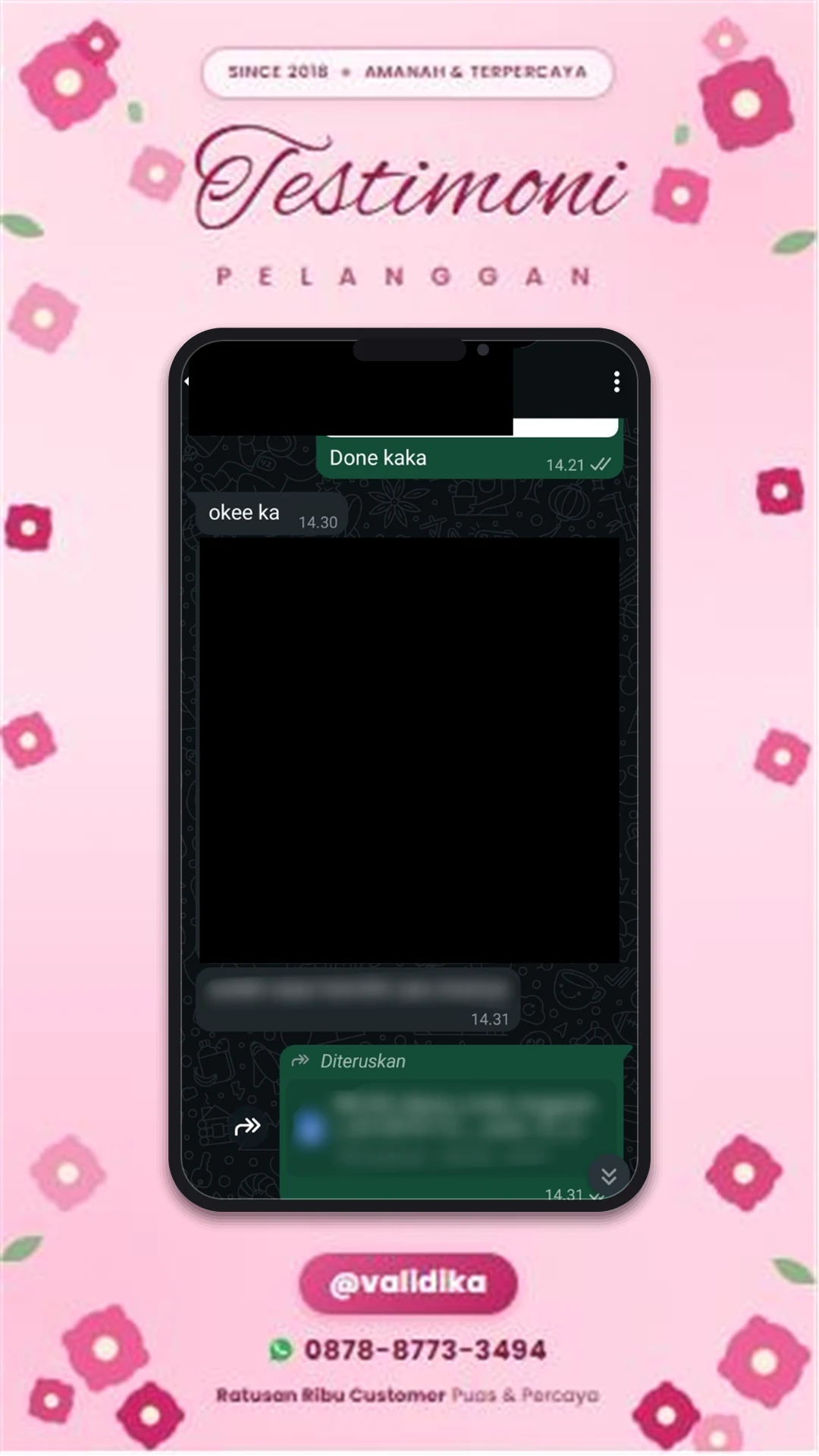 Bukti testimoni pelanggan