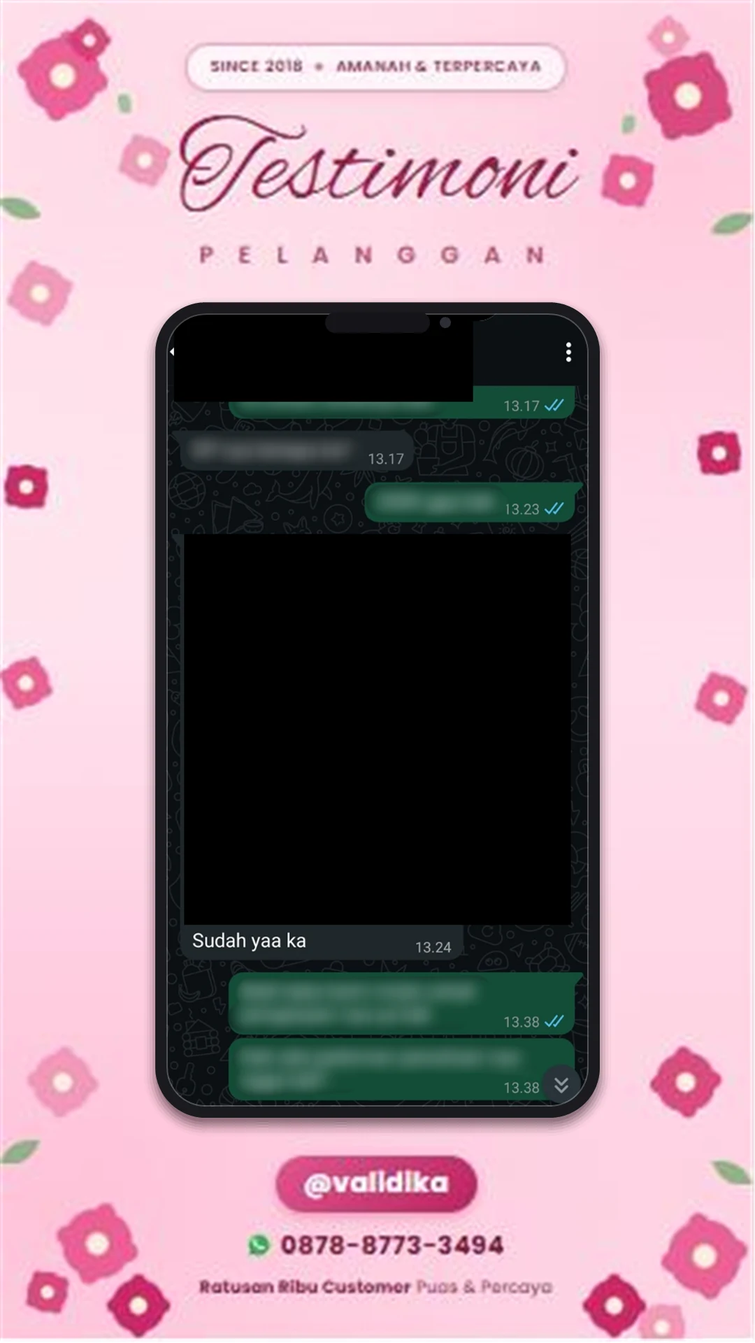 Bukti testimoni pelanggan