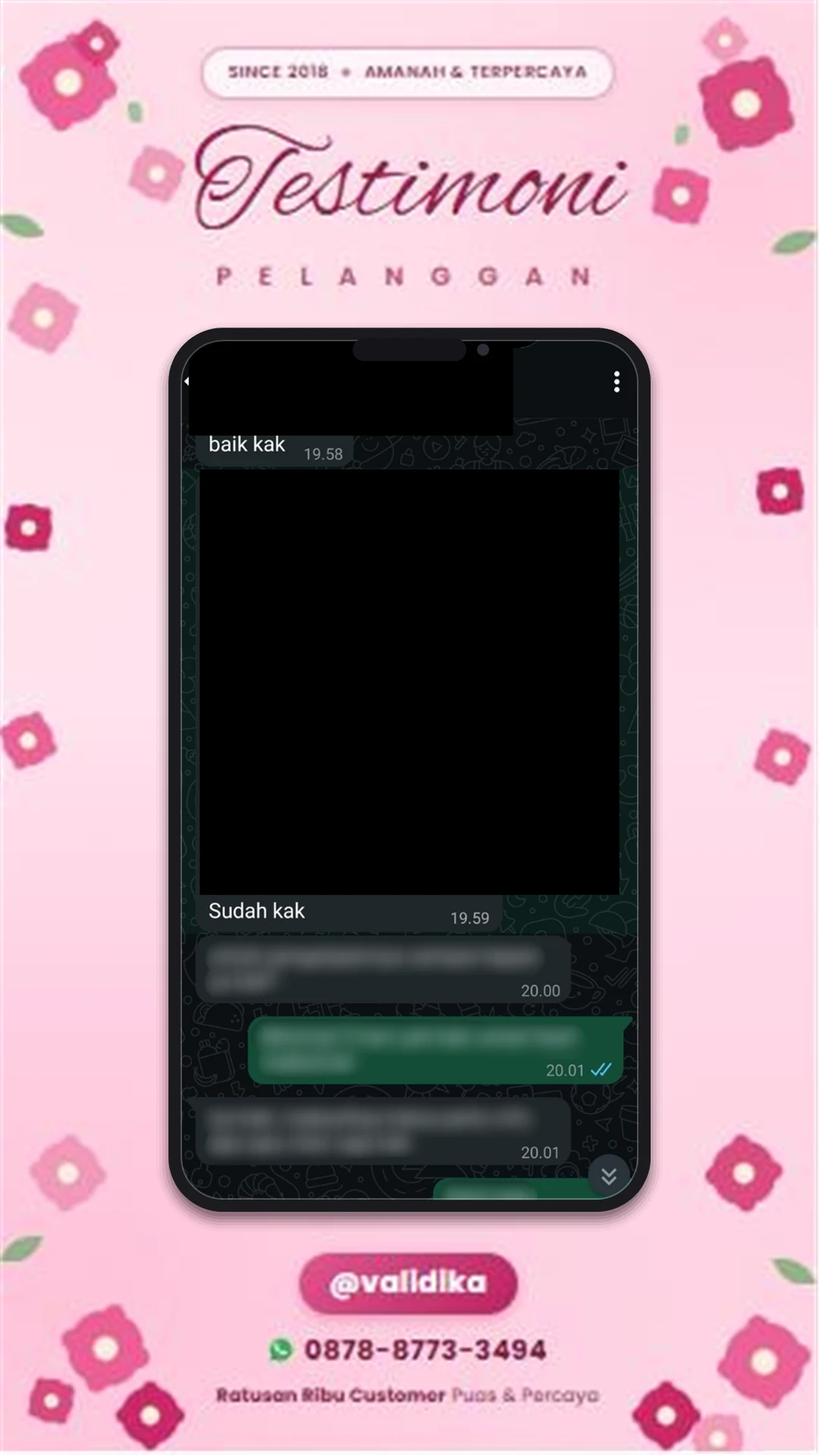 Bukti testimoni pelanggan