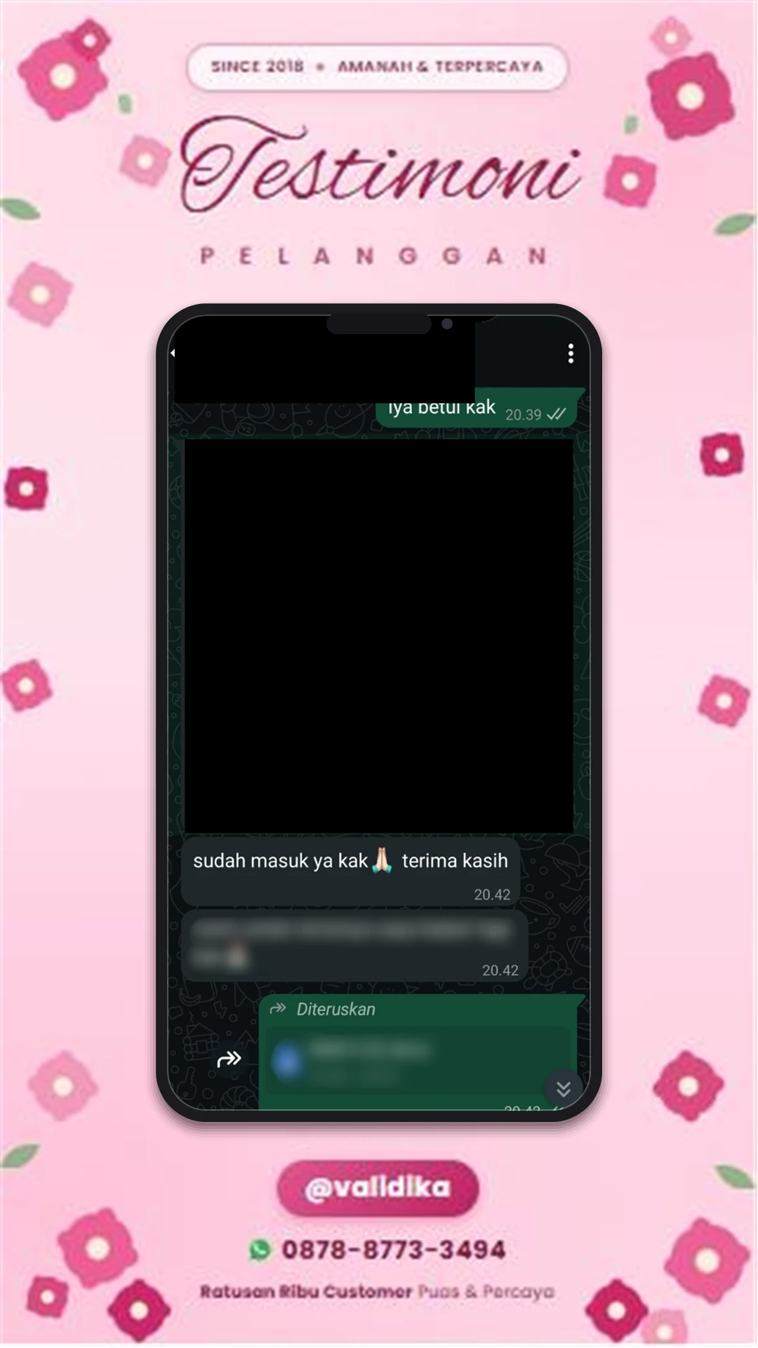 Bukti testimoni pelanggan