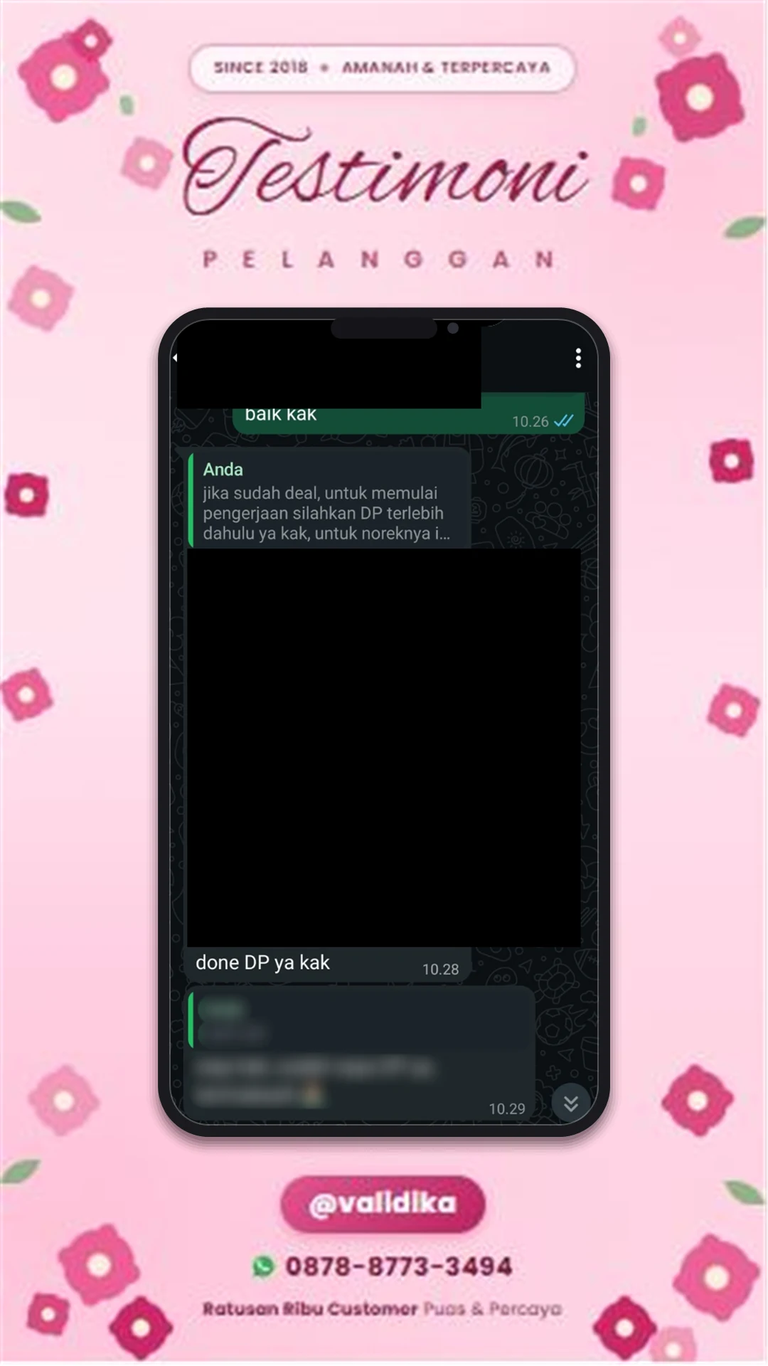 Bukti testimoni pelanggan