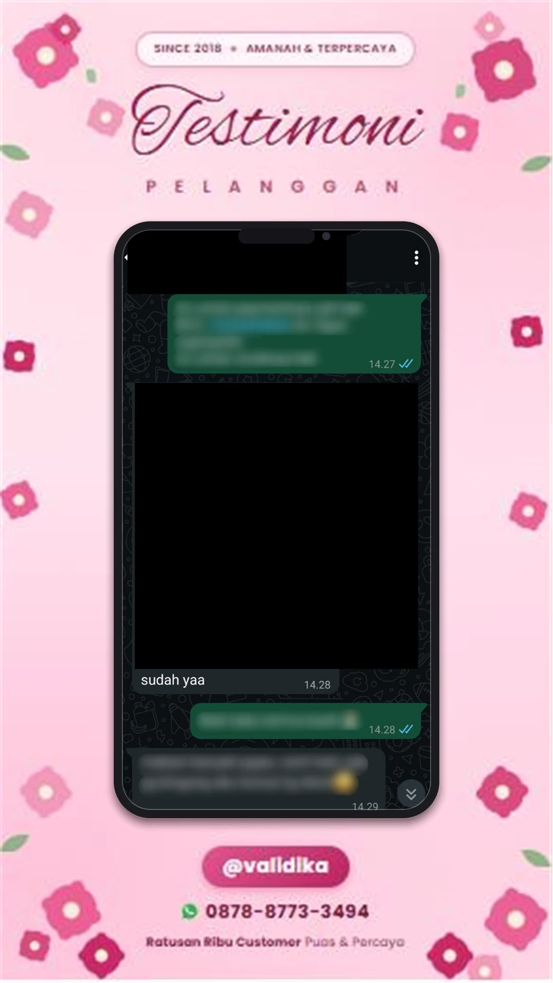 Bukti testimoni pelanggan