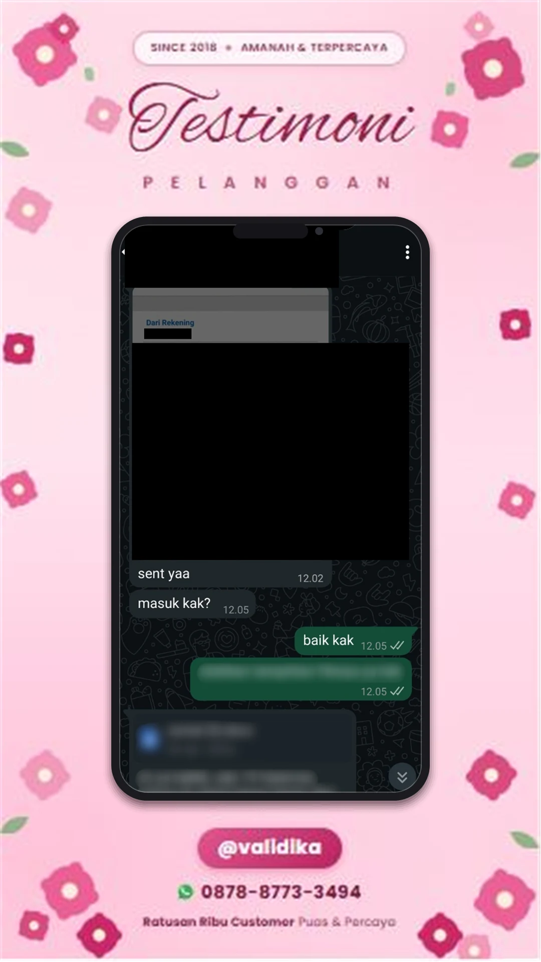 Bukti testimoni pelanggan