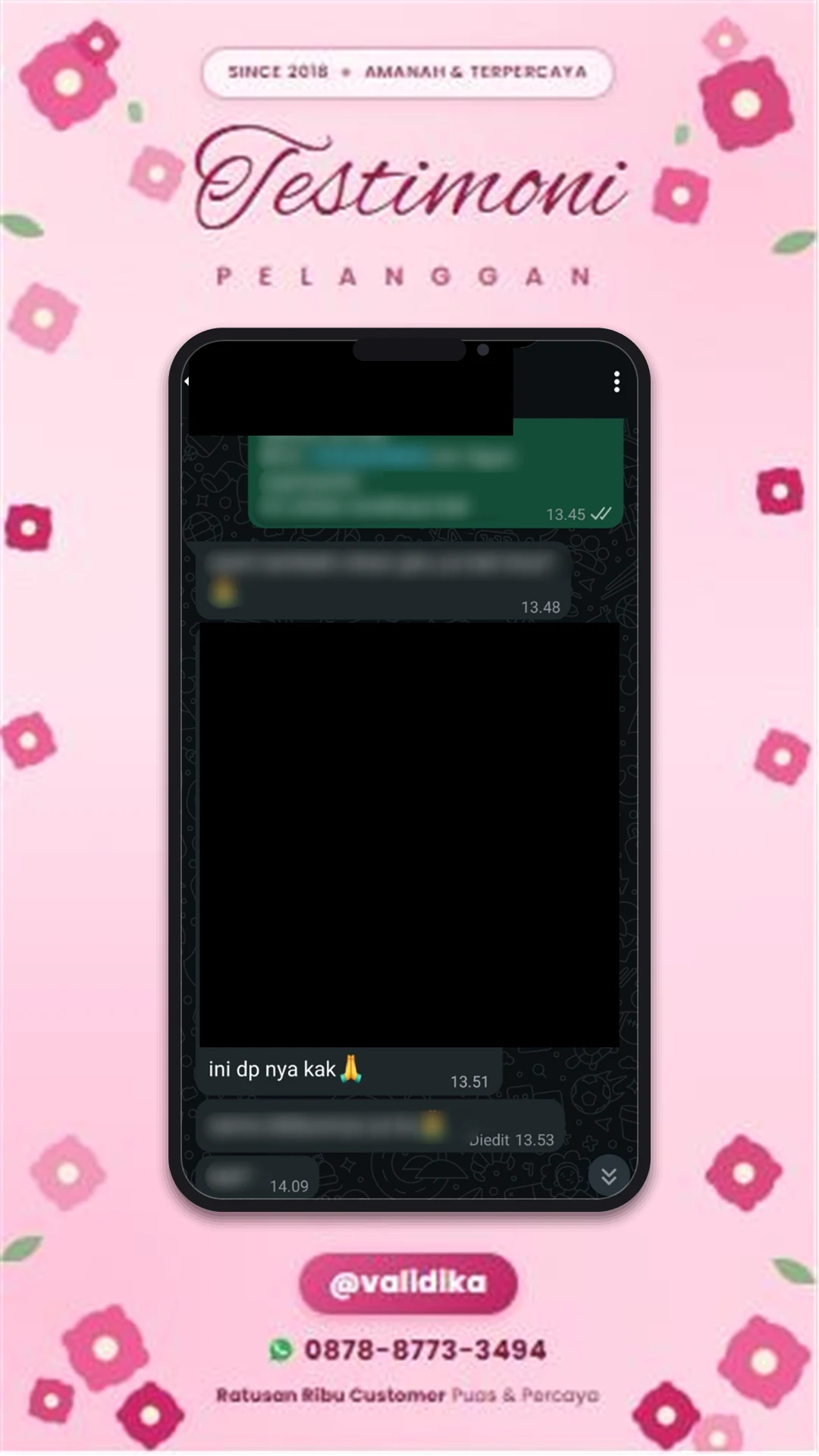 Bukti testimoni pelanggan