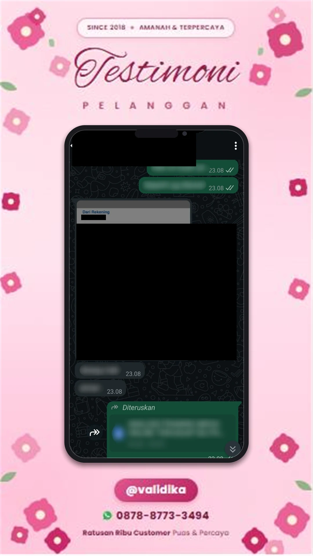 Bukti testimoni pelanggan