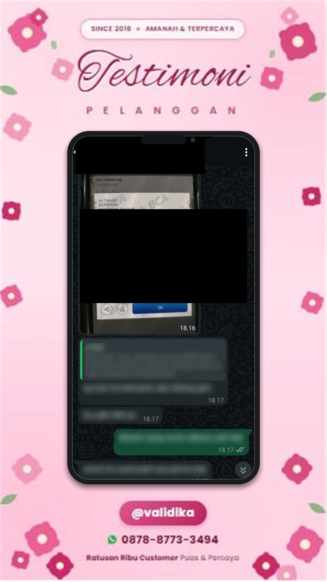 Bukti testimoni pelanggan