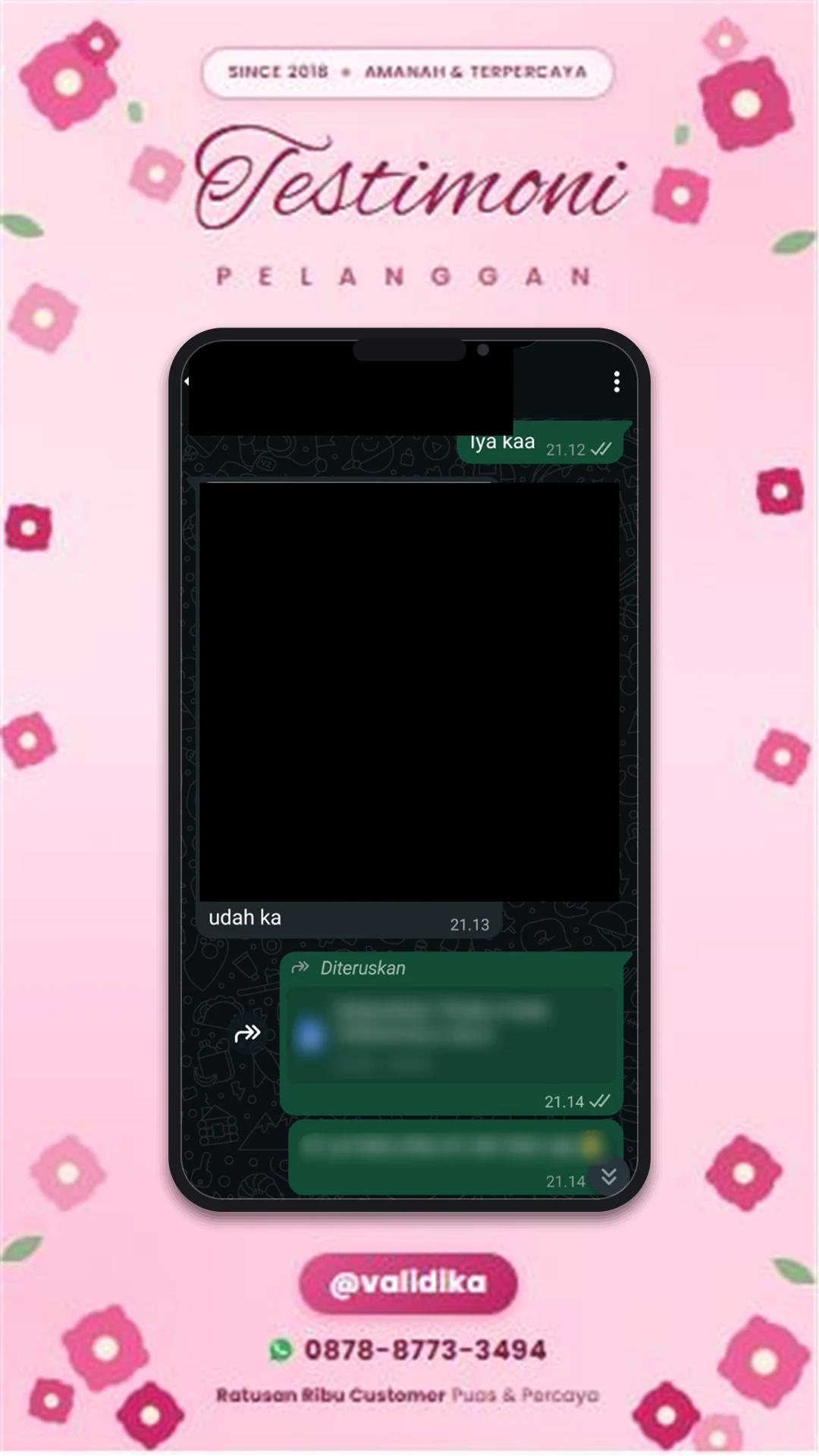 Bukti testimoni pelanggan