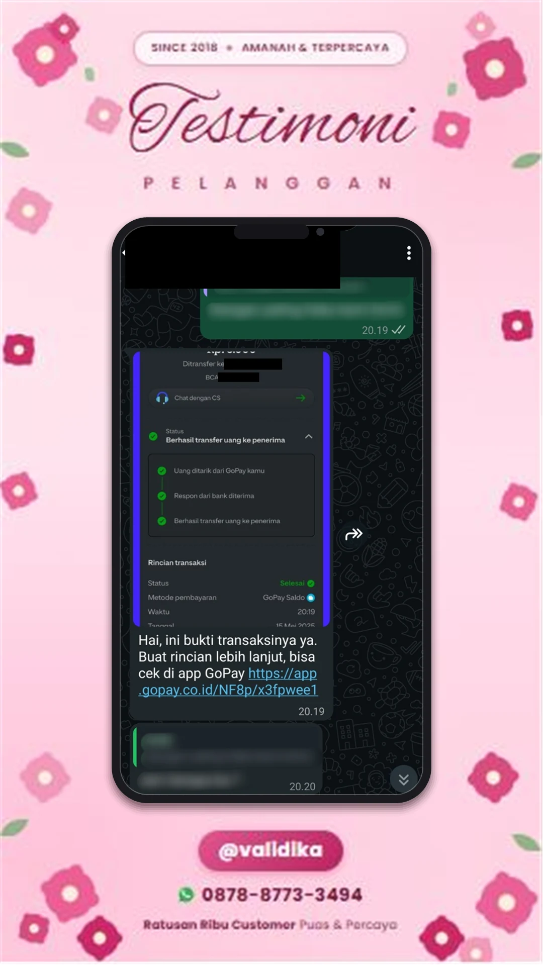 Bukti testimoni pelanggan