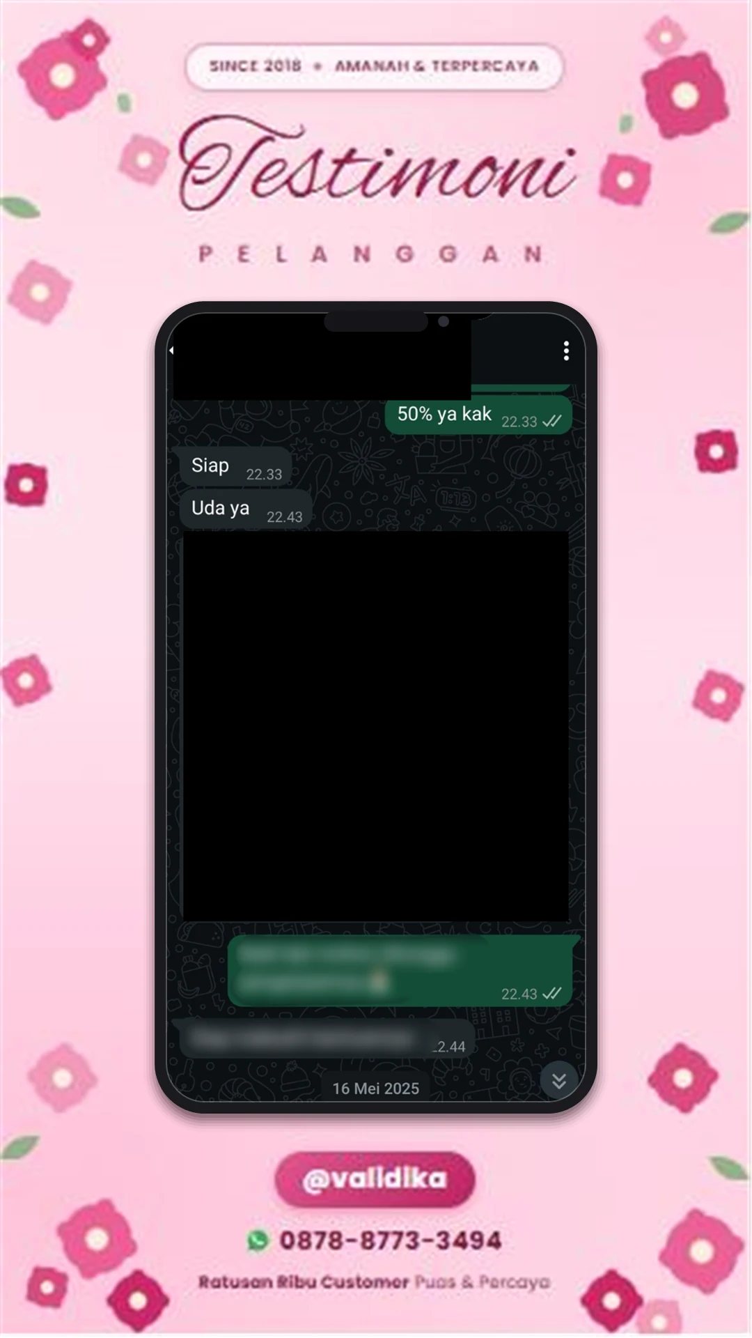 Bukti testimoni pelanggan