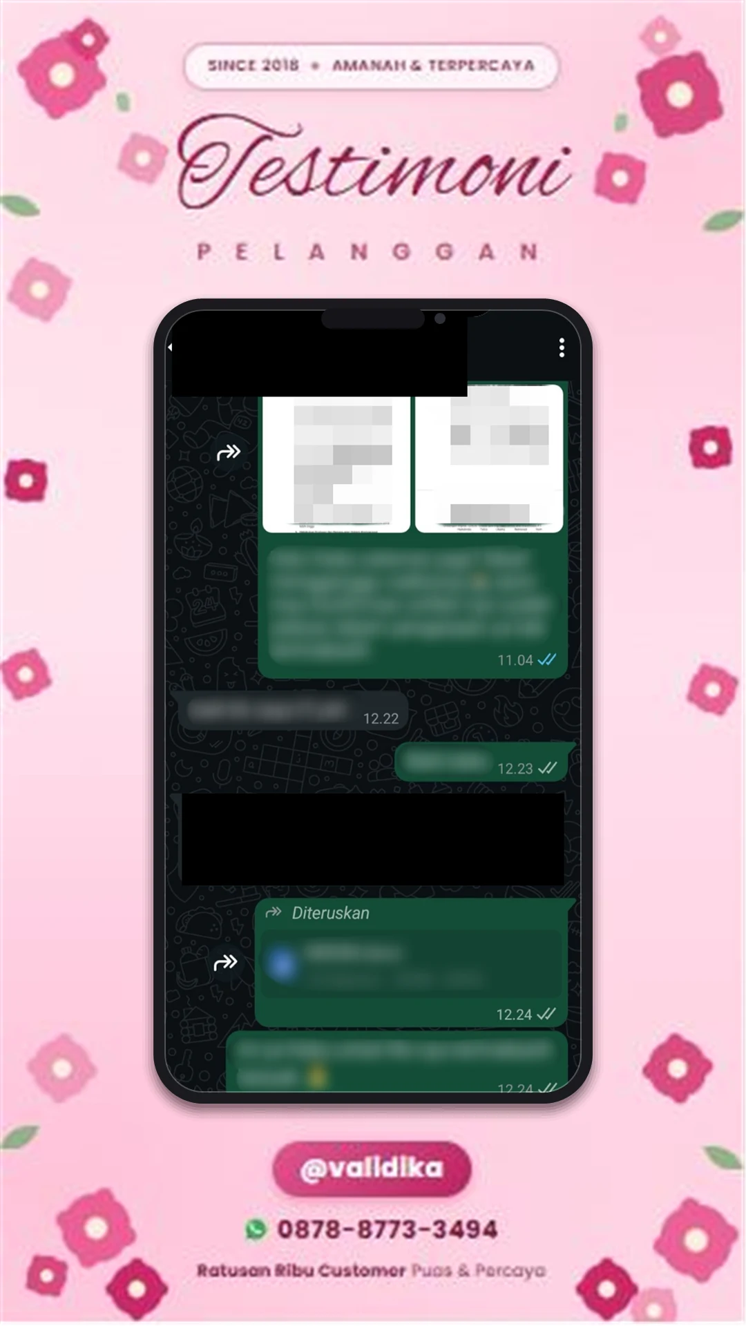 Bukti testimoni pelanggan