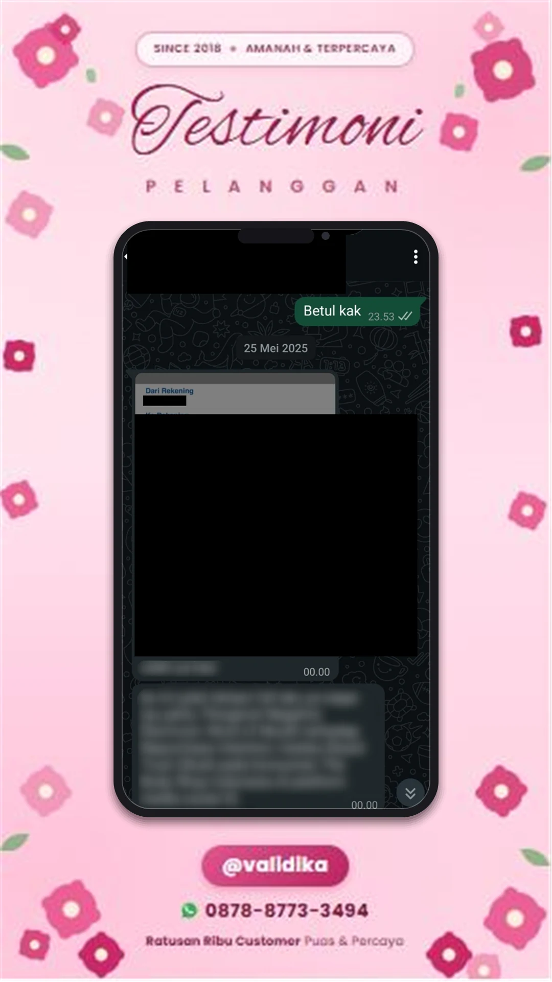 Bukti testimoni pelanggan