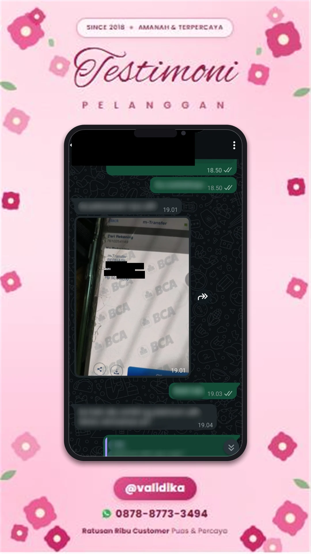 Bukti testimoni pelanggan