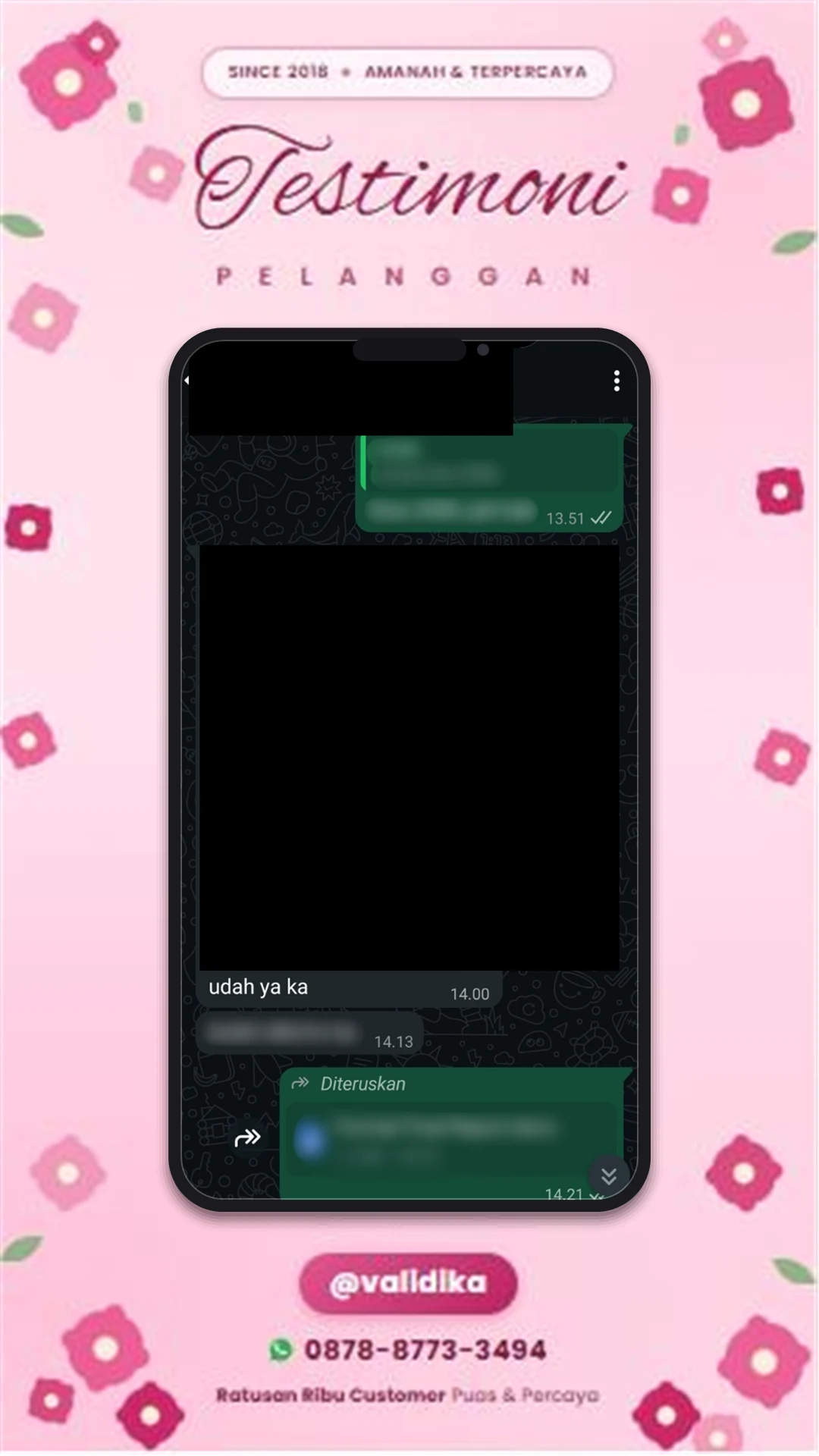 Bukti testimoni pelanggan
