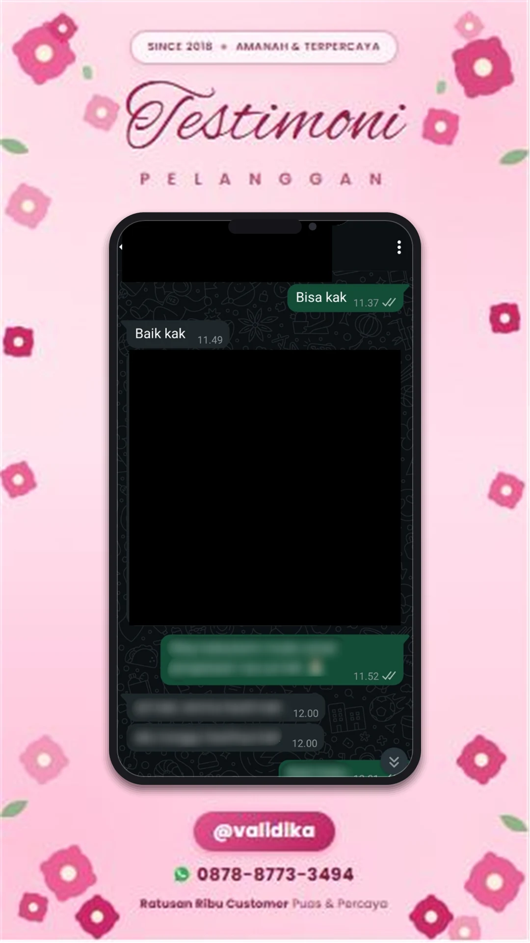 Bukti testimoni pelanggan
