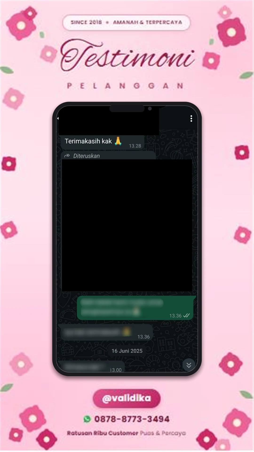 Bukti testimoni pelanggan
