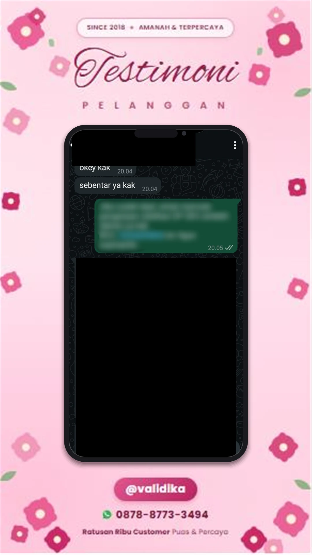Bukti testimoni pelanggan