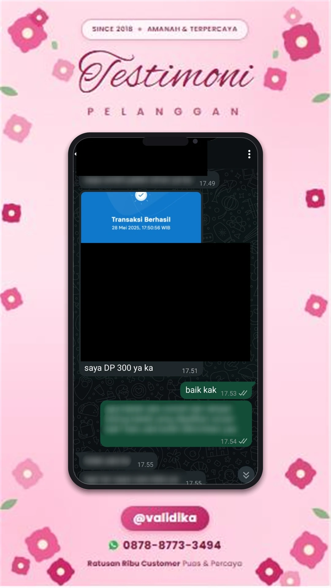 Bukti testimoni pelanggan