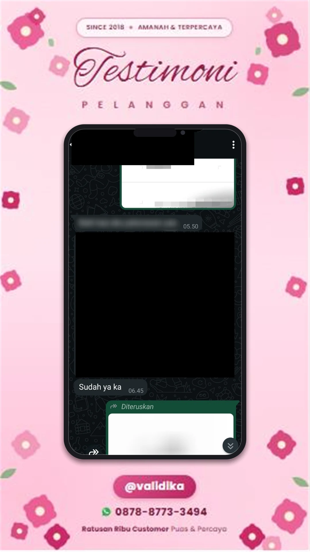 Bukti testimoni pelanggan