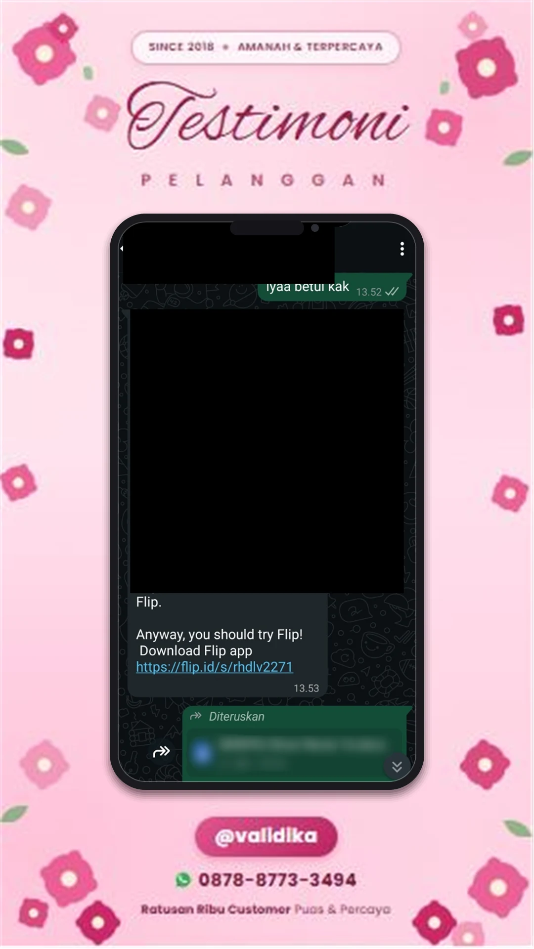 Bukti testimoni pelanggan