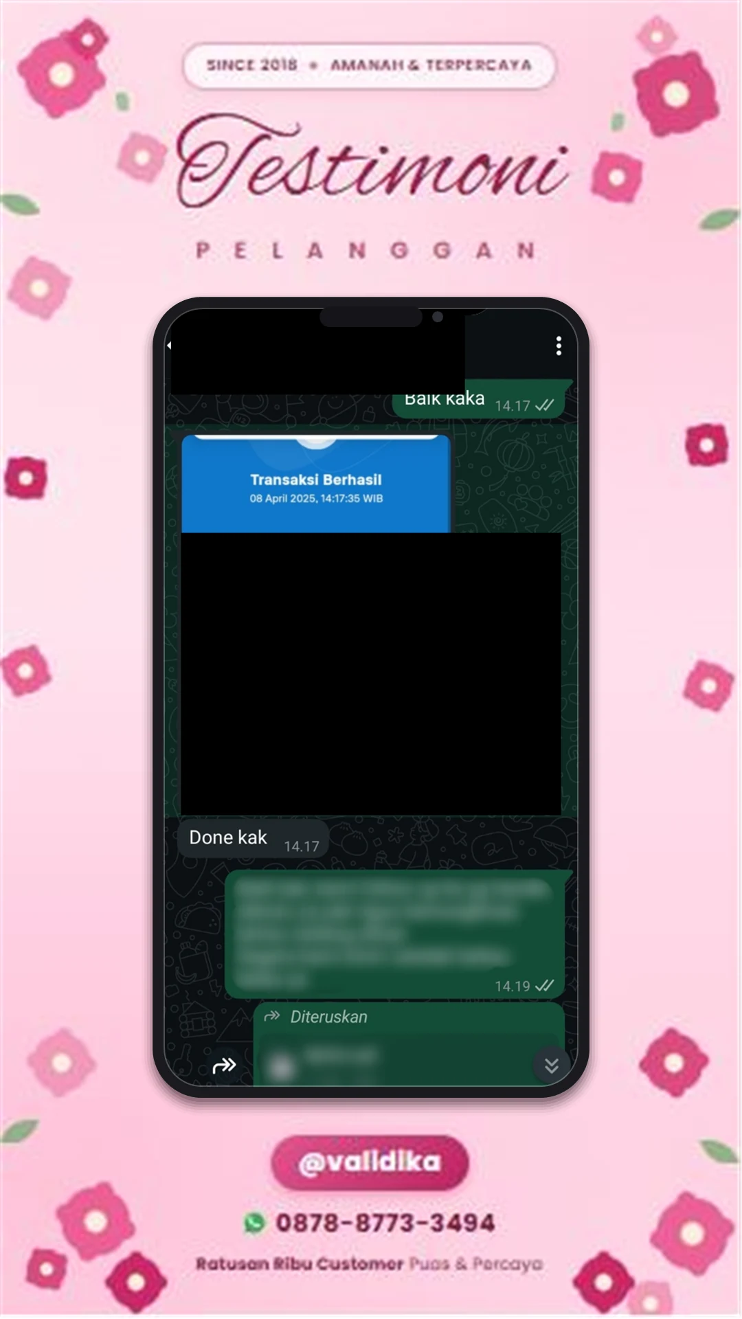 Bukti testimoni pelanggan