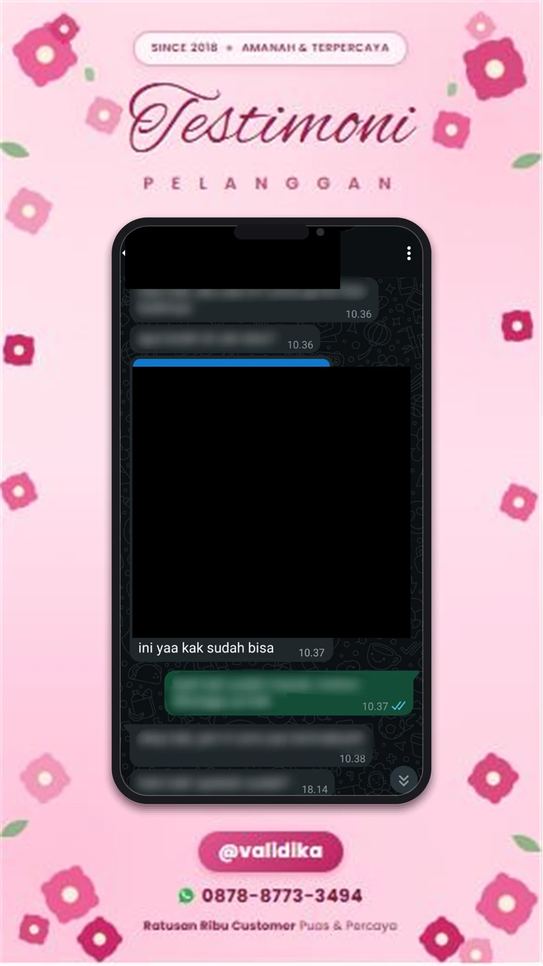Bukti testimoni pelanggan