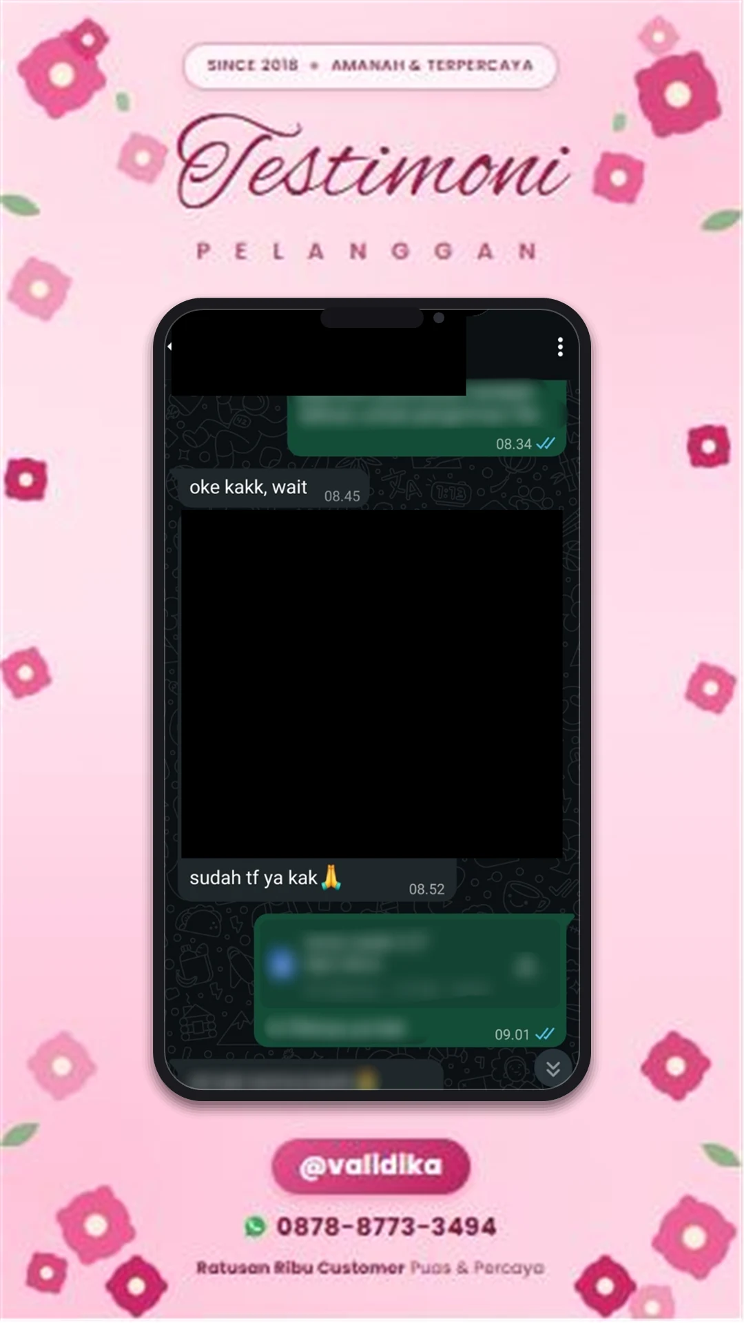 Bukti testimoni pelanggan