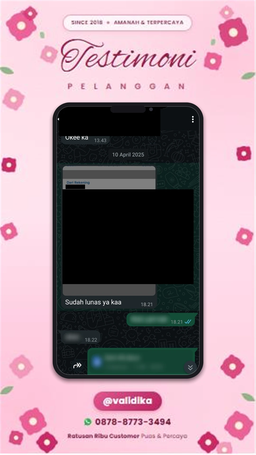 Bukti testimoni pelanggan
