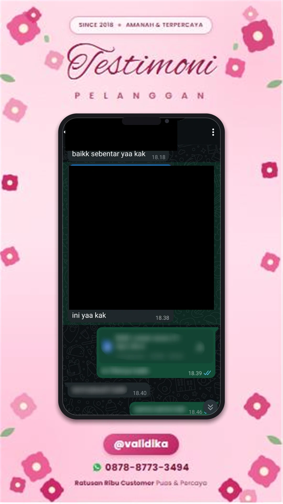 Bukti testimoni pelanggan
