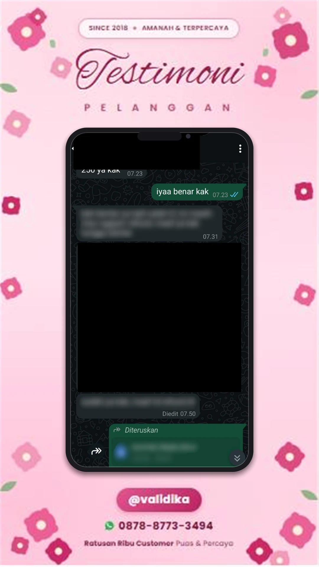 Bukti testimoni pelanggan