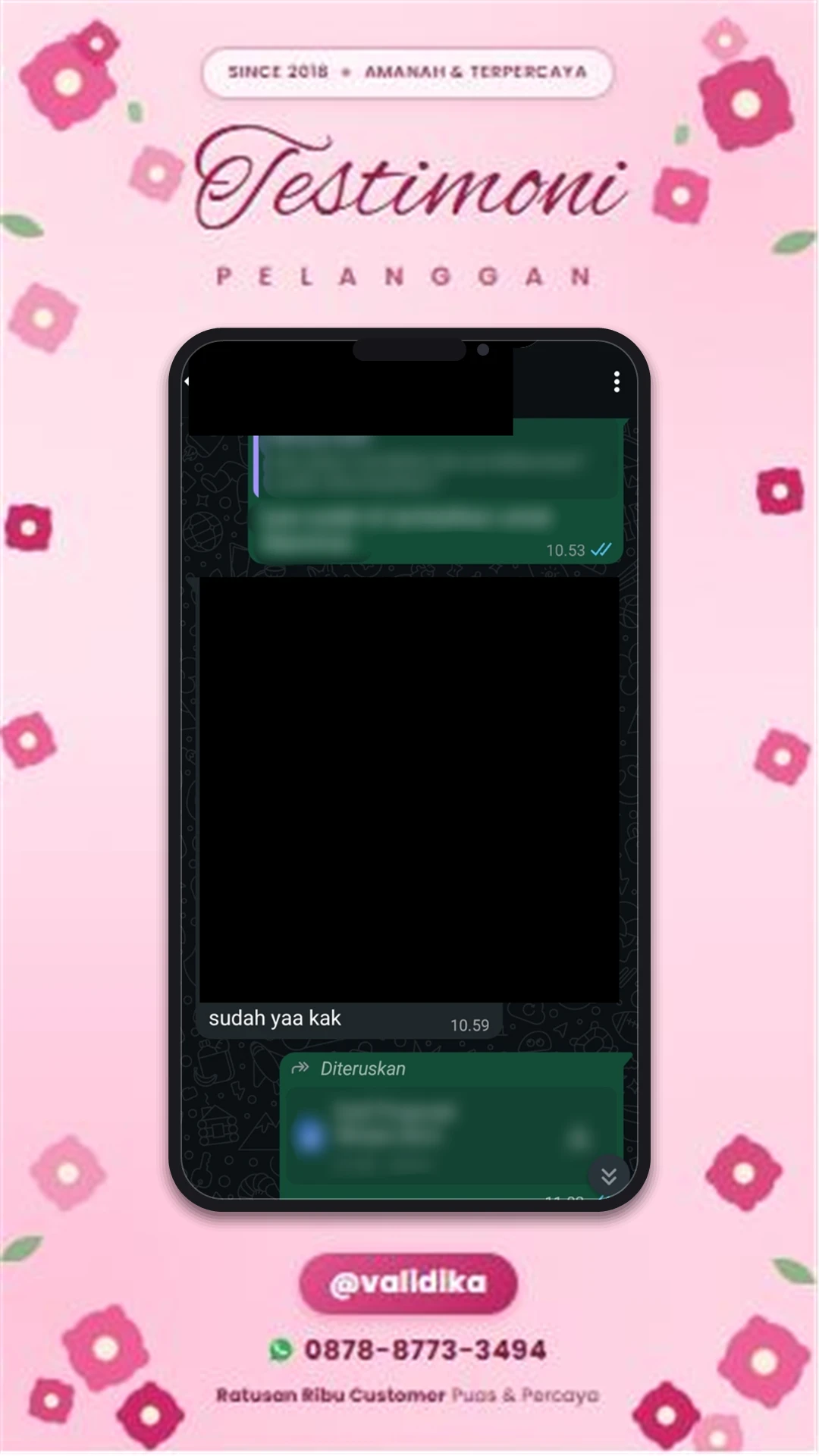 Bukti testimoni pelanggan