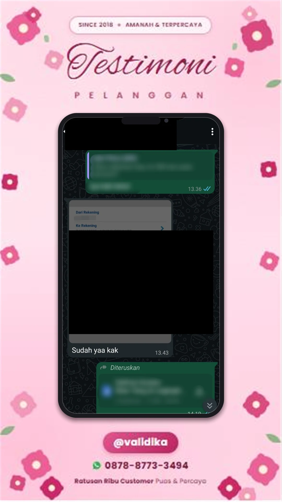 Bukti testimoni pelanggan