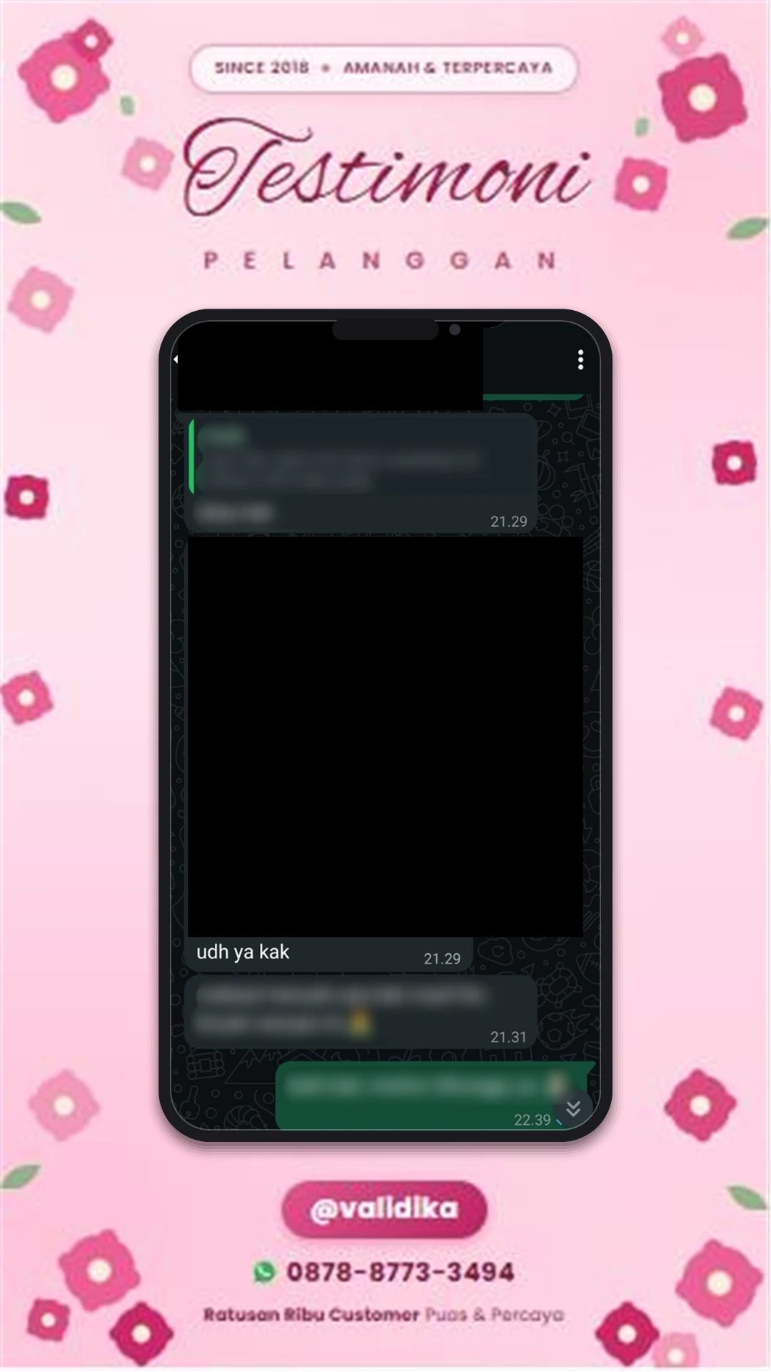 Bukti testimoni pelanggan