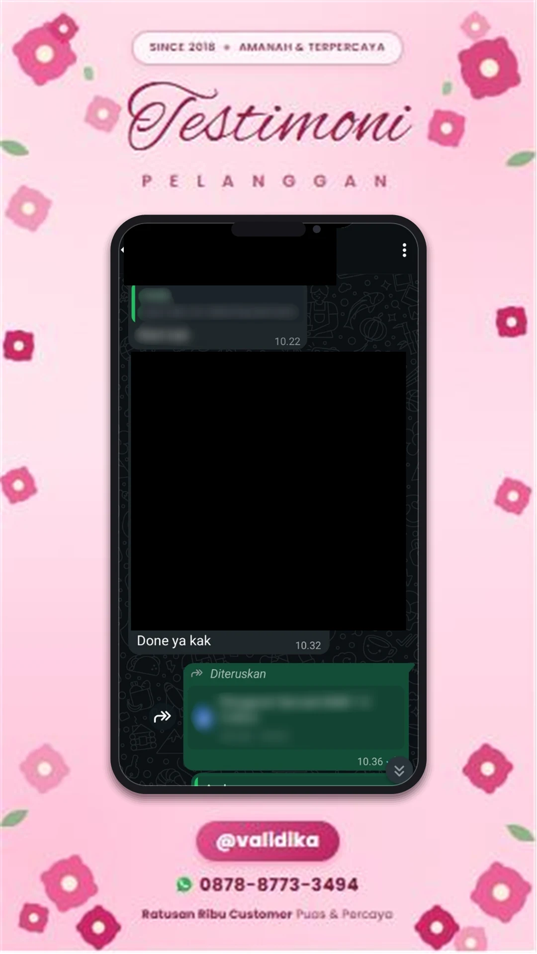 Bukti testimoni pelanggan