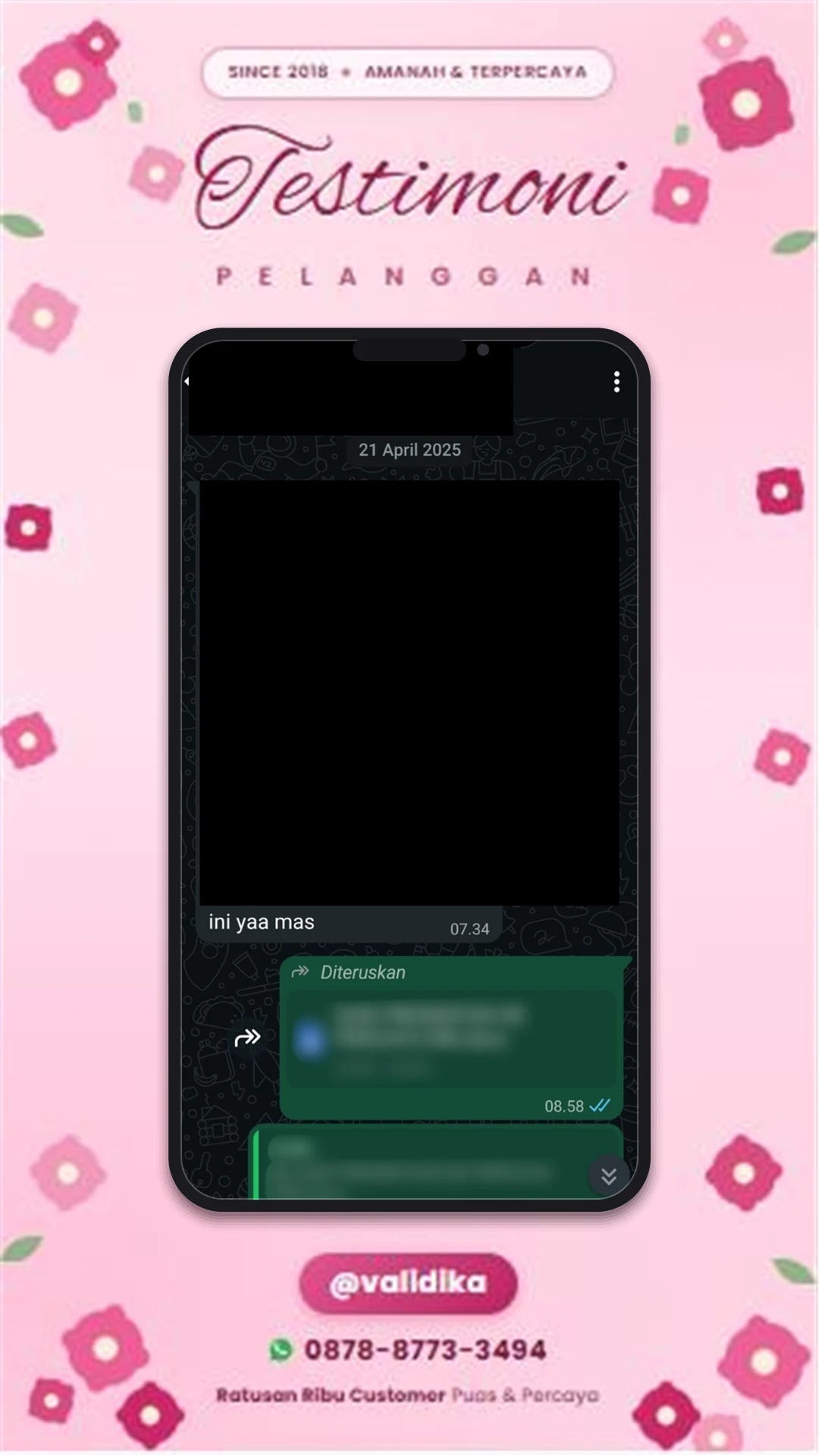 Bukti testimoni pelanggan