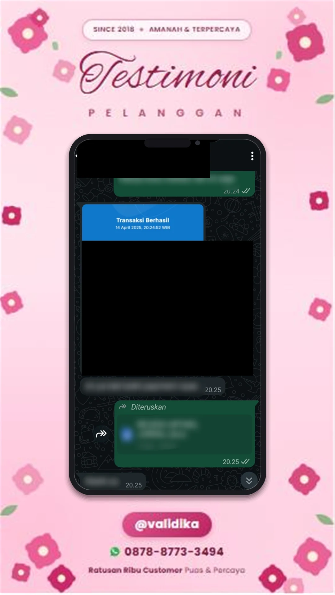 Bukti testimoni pelanggan